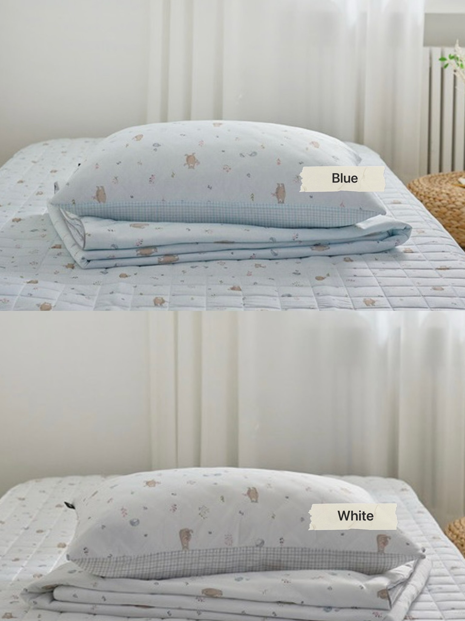 BT06 / Ice Cool Series: Bear/hedgehogs Print Ice-Cool Blanket