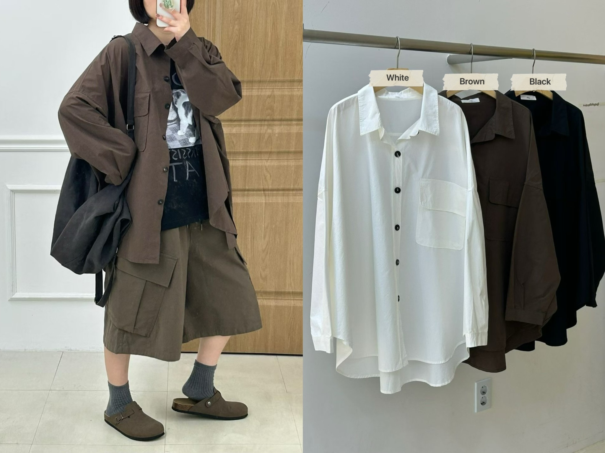 KL14 / BUTTON DOWN IRREGULAR HEM SHIRT