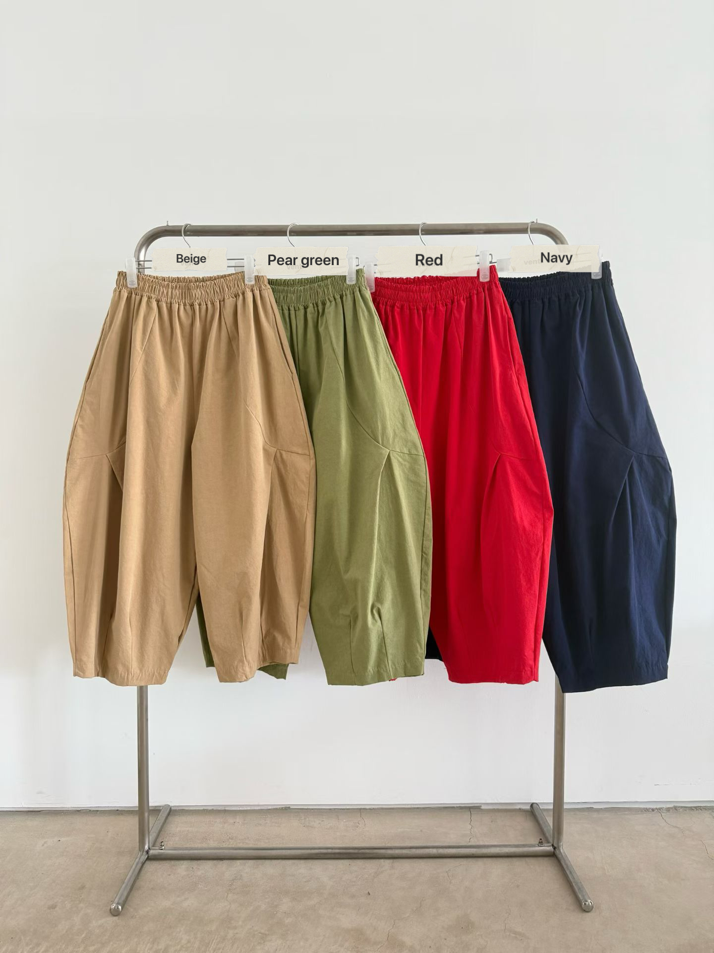 VP26/ BANDED WAIST BARREL-LEG PANTS 