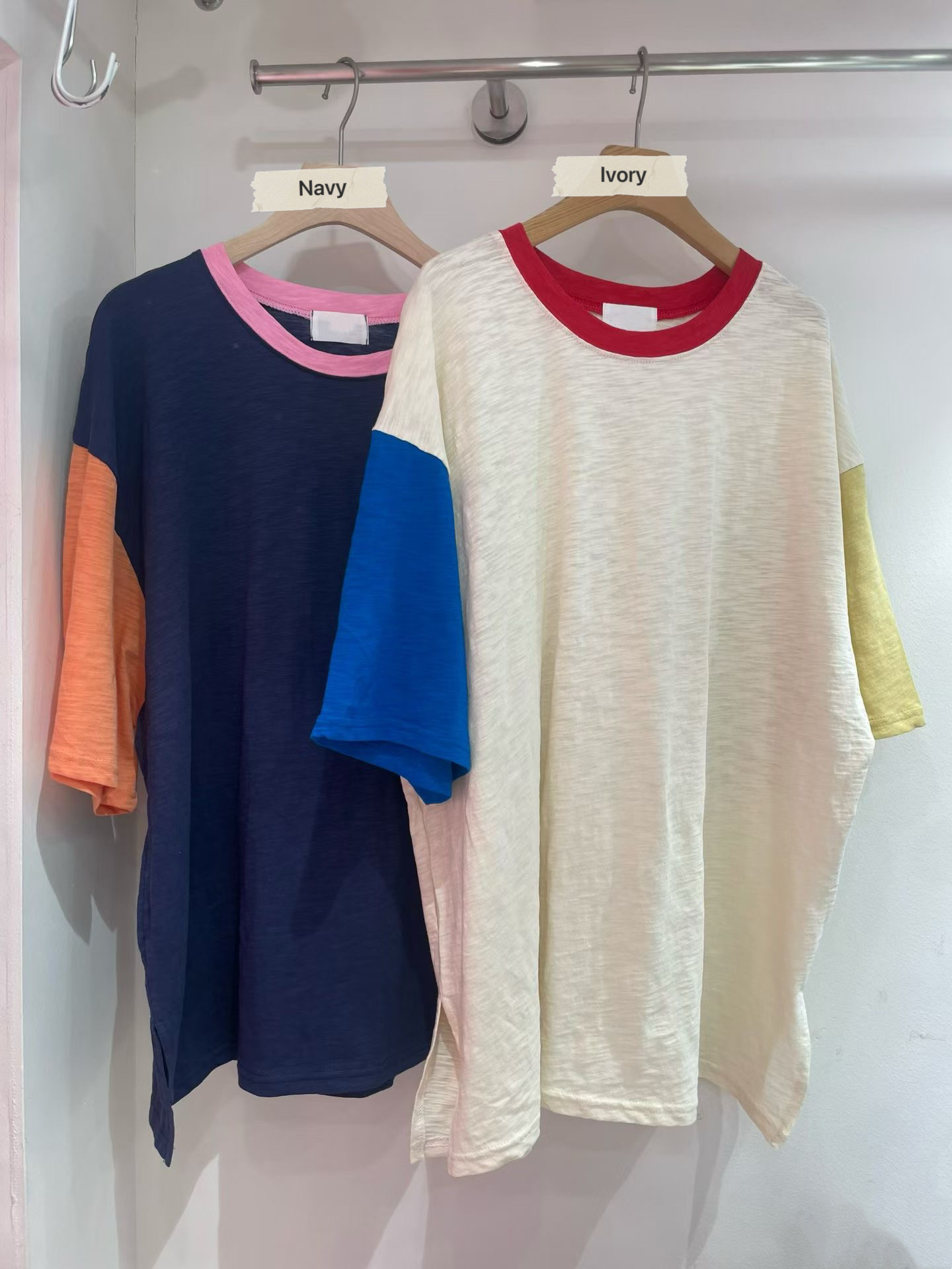 100426/COLOUR-BLOCK OVERSIZED TEE 