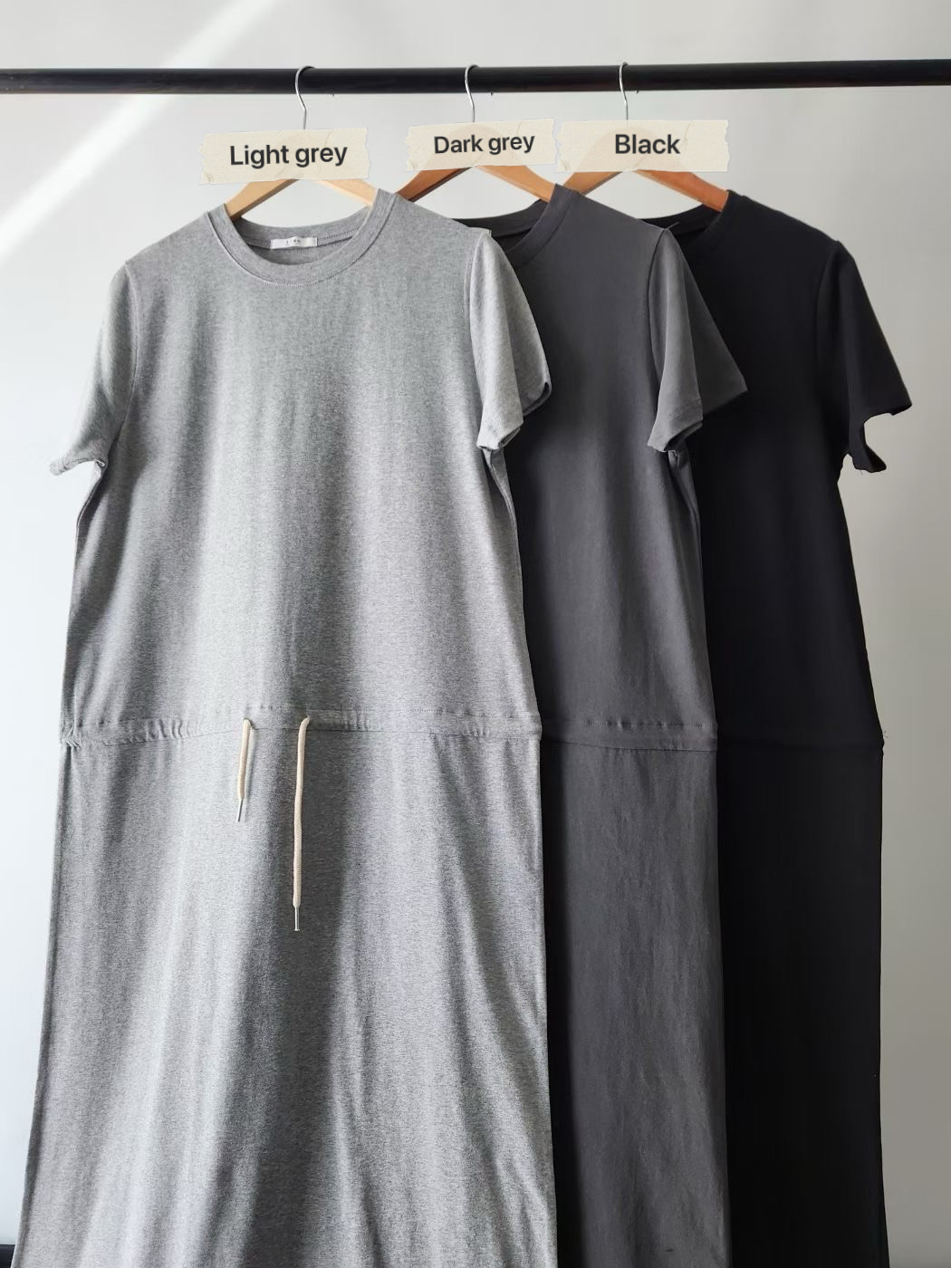 090426/DRAWSTRING WAIST TEE-SHIRT DRESS 