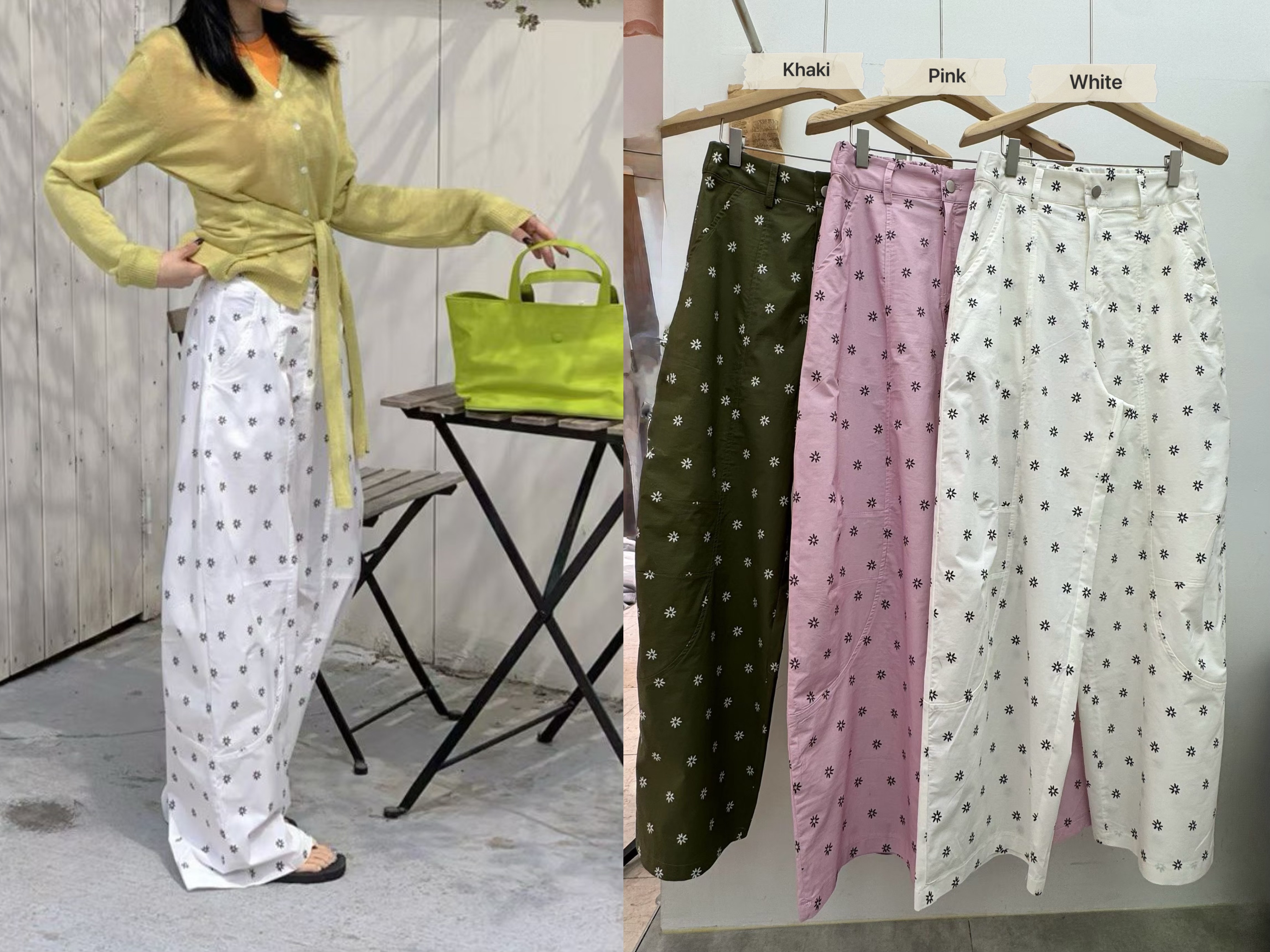 060426/FLORAL PRINT LOOSE FIT TROUSERS 