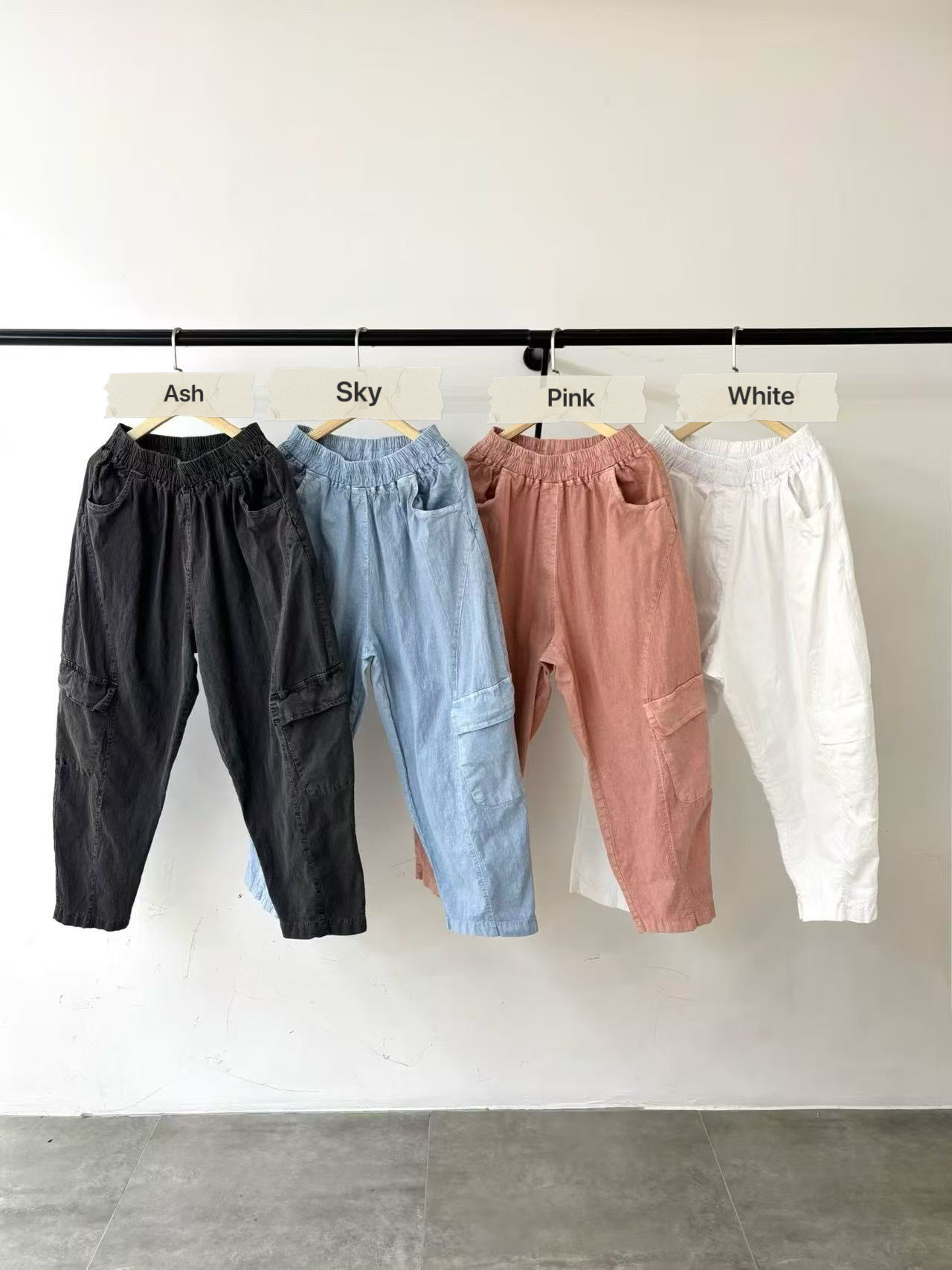 P150426/BANDED WAIST CARGO TROUSERS 