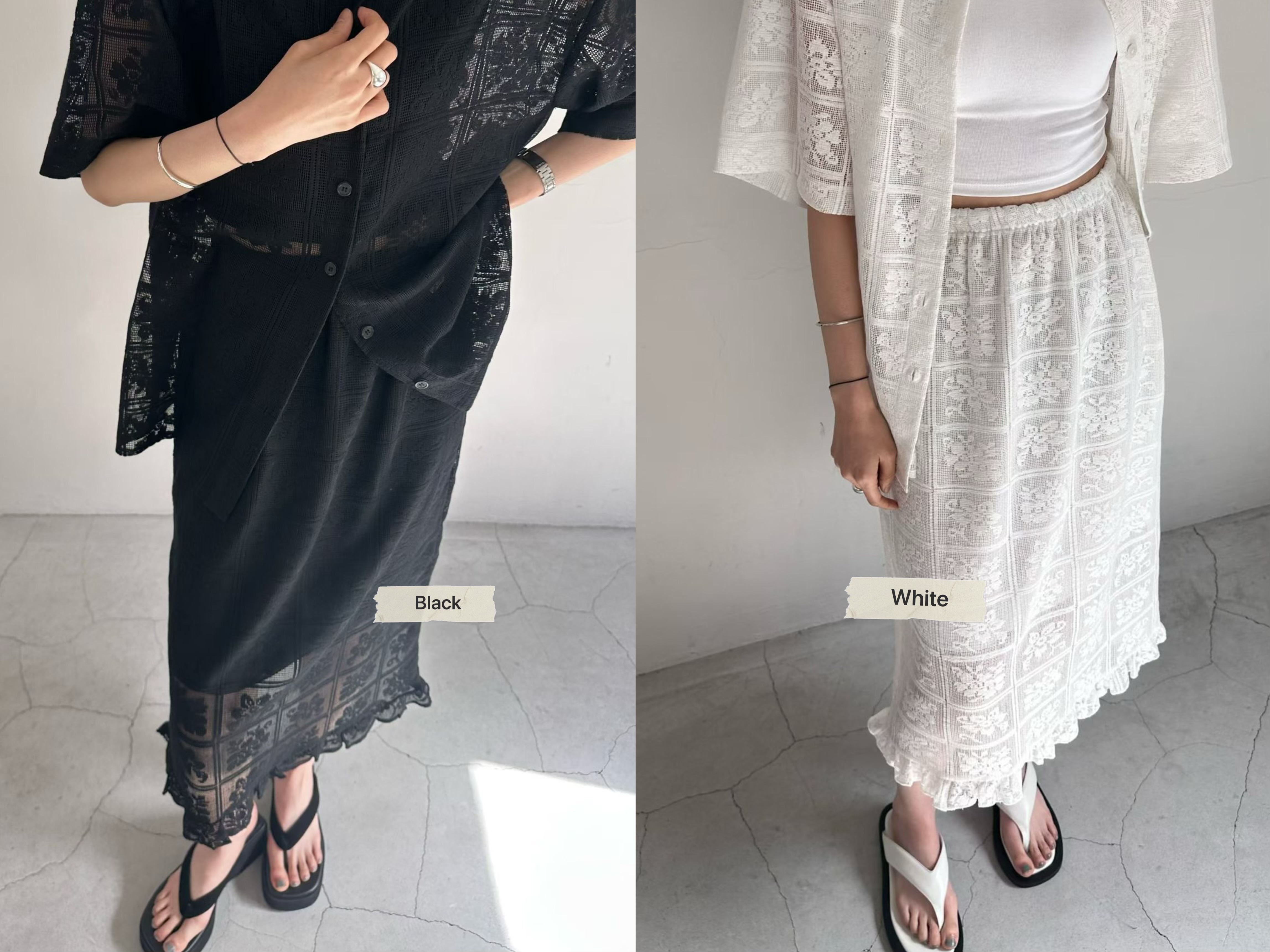 SK170426/BANDED WAIST CROCHET SKIRT 