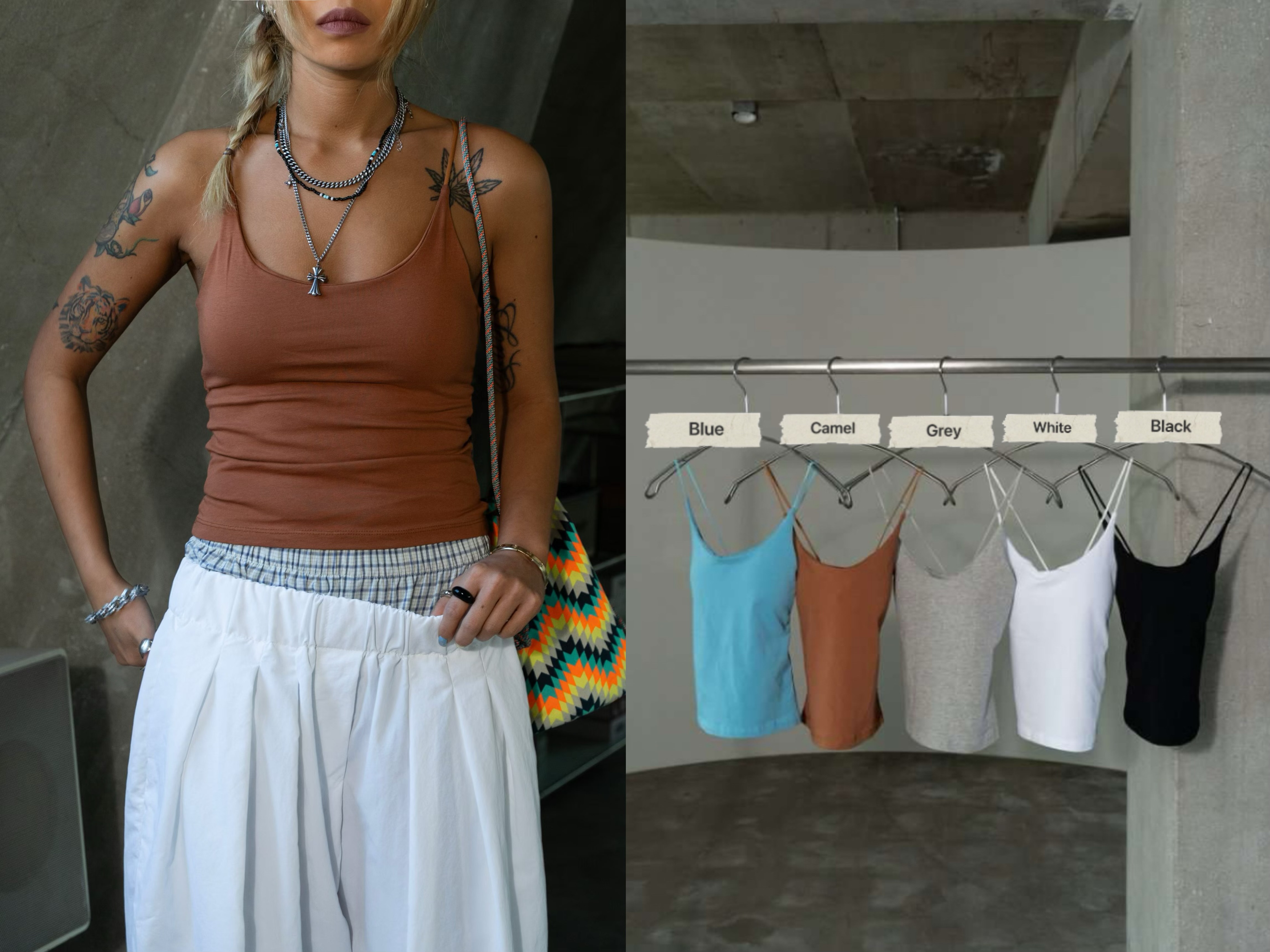 T220426/CROSS BACK PADDED TANK TOP 