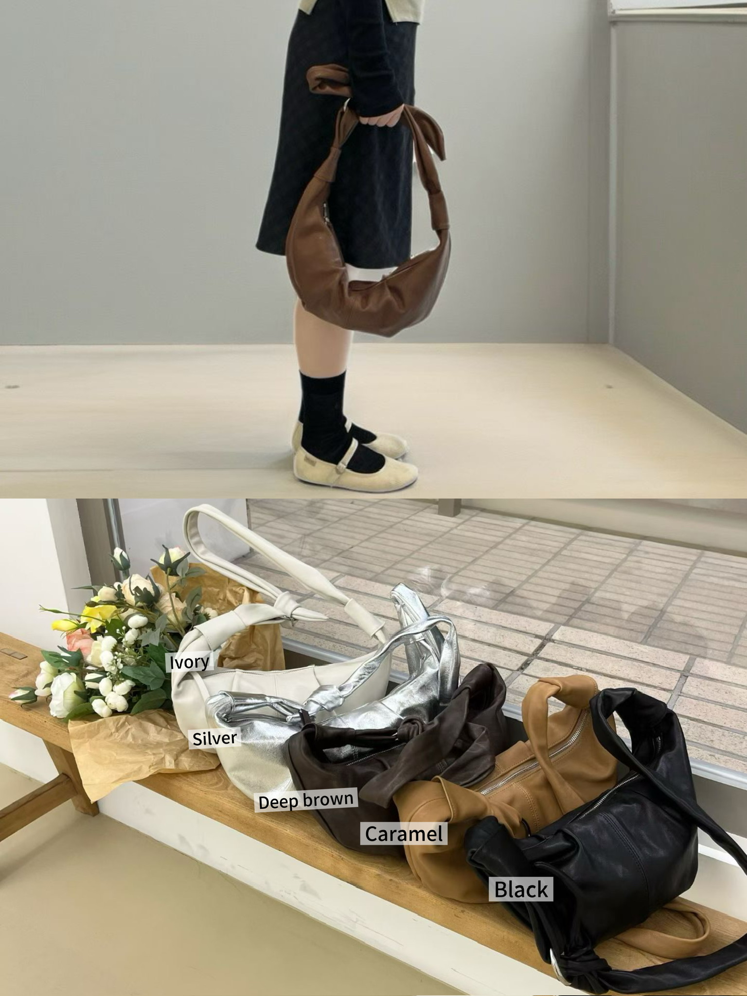 LP09 / KNOTTED HANDLE HOBO SLING BAG