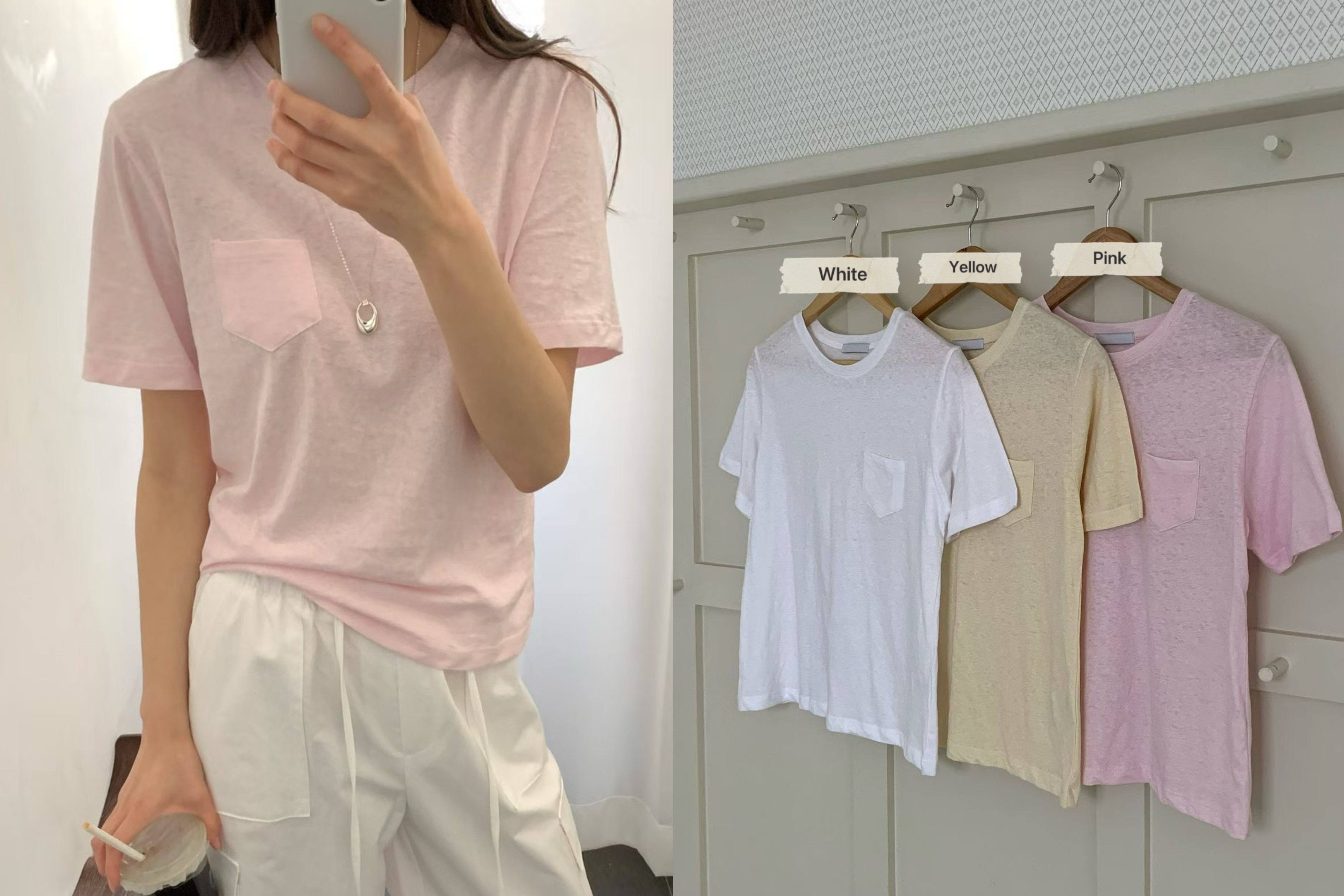 790426/ROUND NECKLINE POCKET TEE-SHIRT 