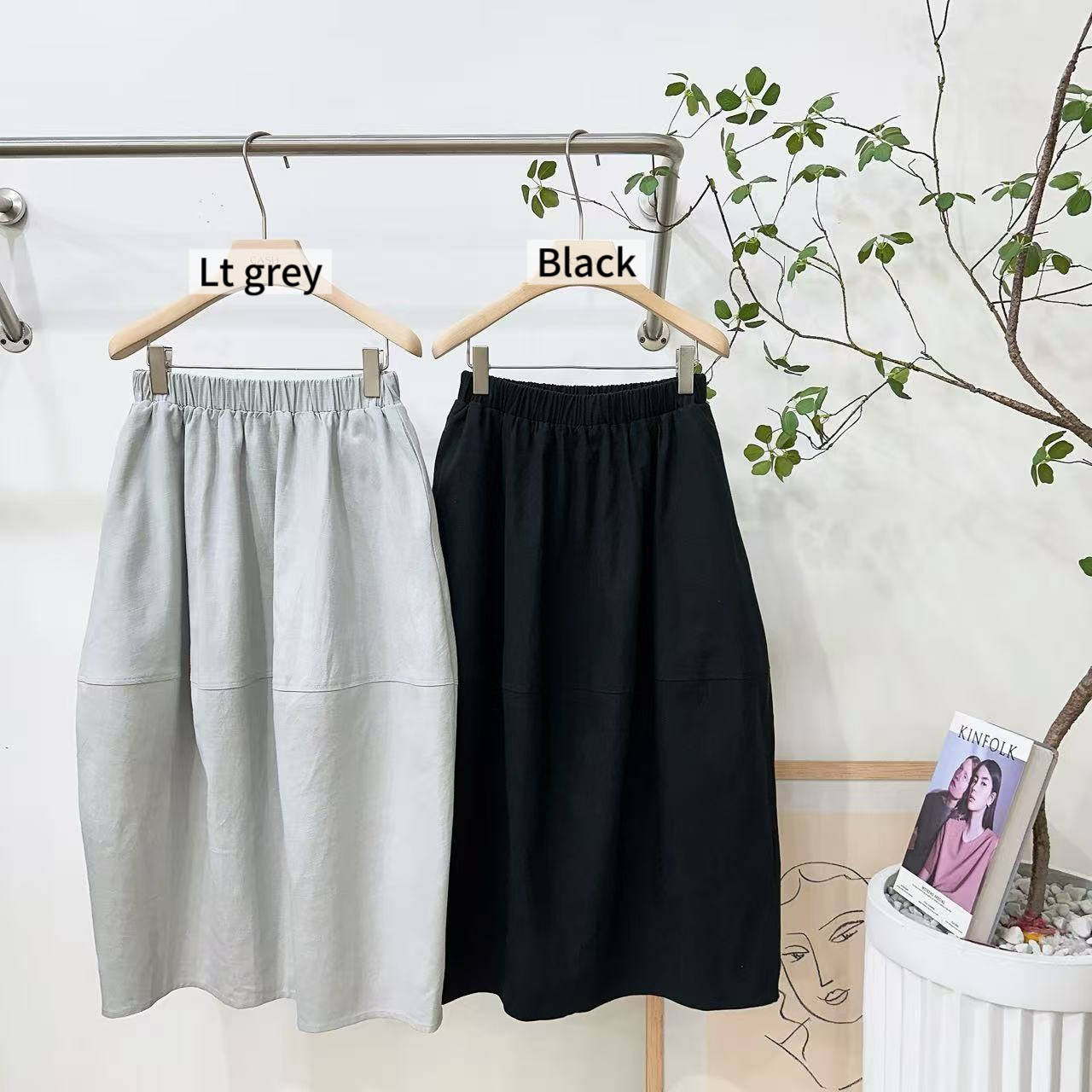CS15 / ELASTIC WAISTBAND BARREL SKIRT