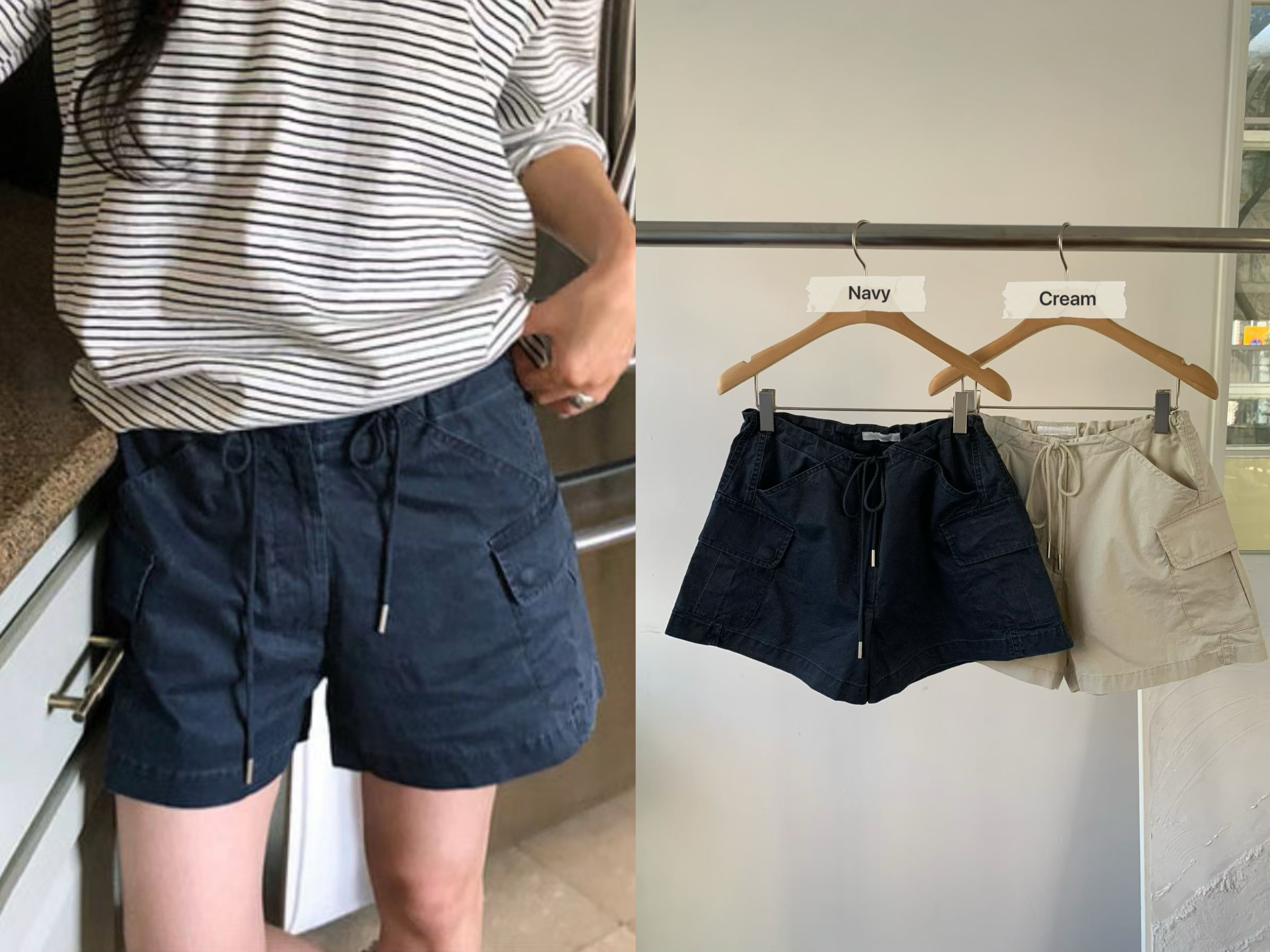 890426/DRAWSTRING WAIST CARGO SHORTS 