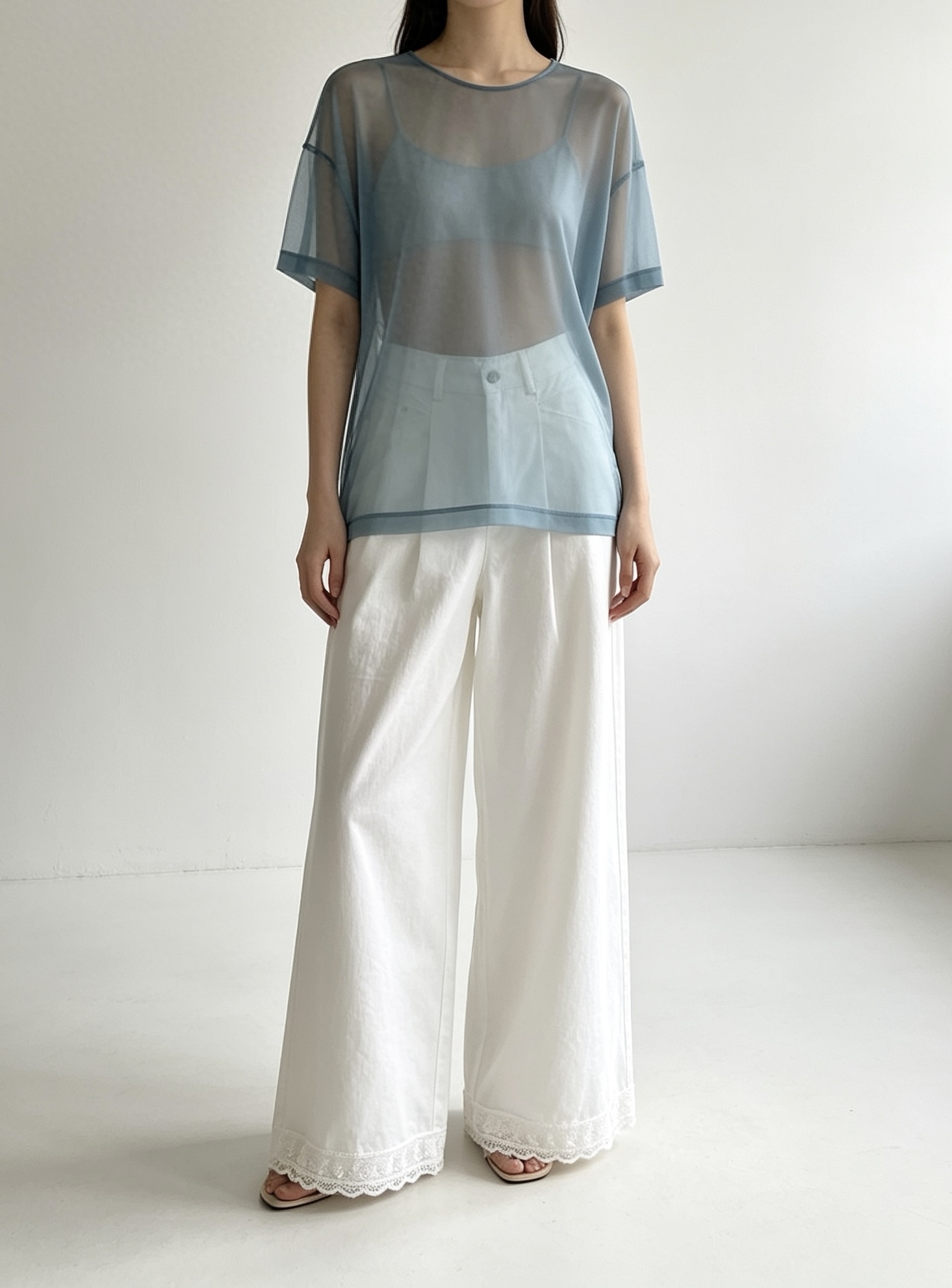 LAYERING SOFT MESH TOP/T740426