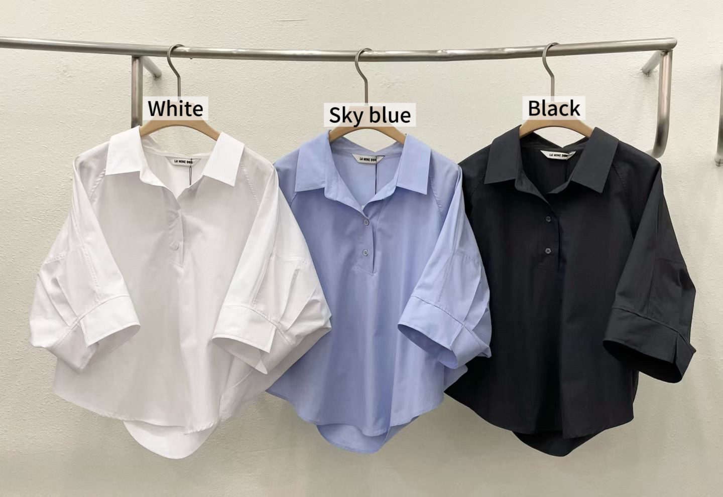 DM06 / FRONT BUTTON 3/4 SLEEVES SHIRT