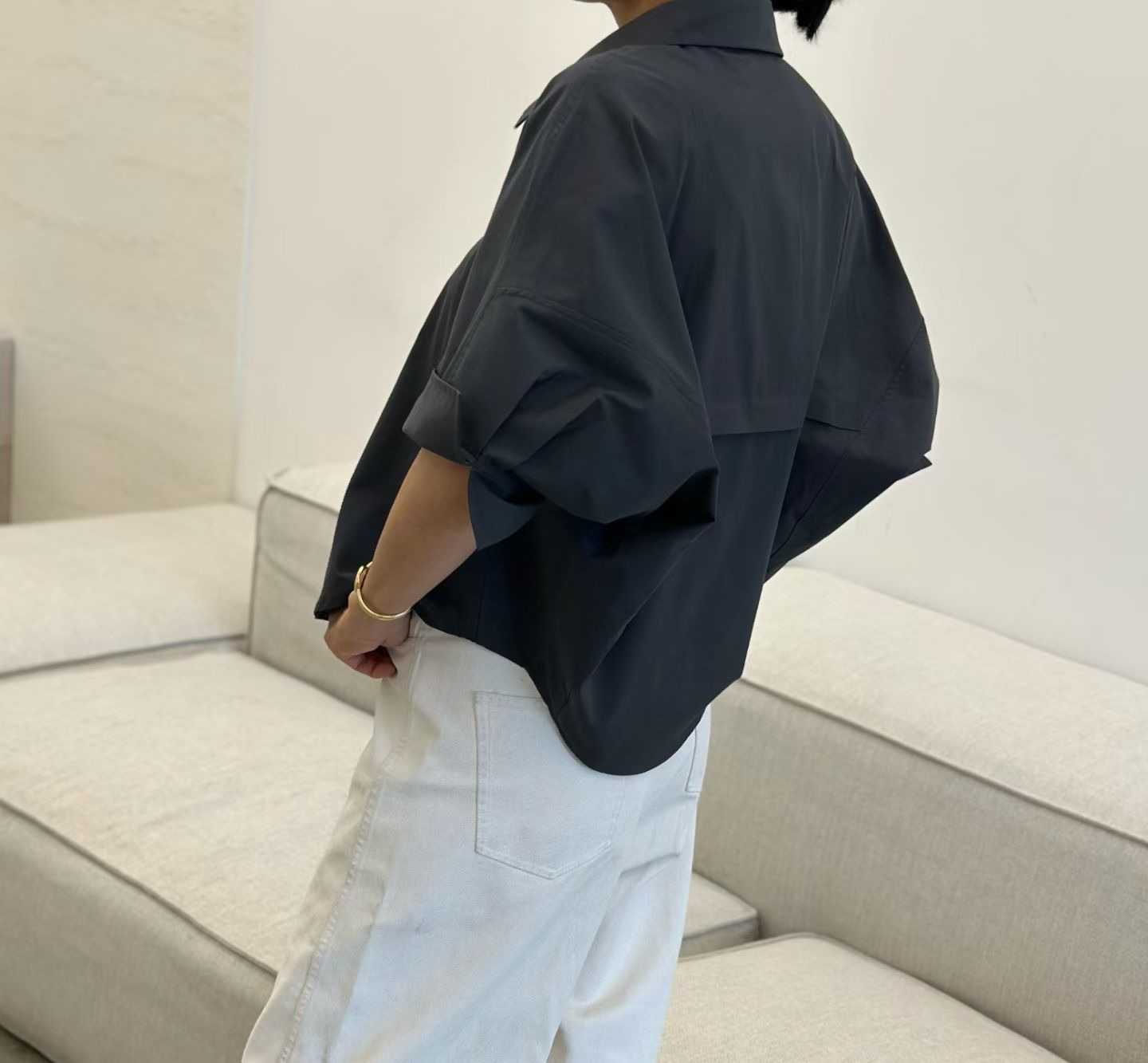 DM06 / FRONT BUTTON 3/4 SLEEVES SHIRT