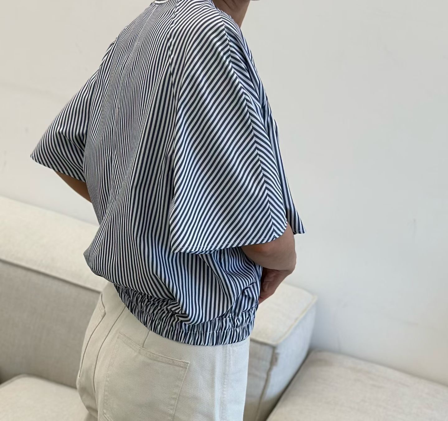 DM09 / STRIPE HEM SHIRT