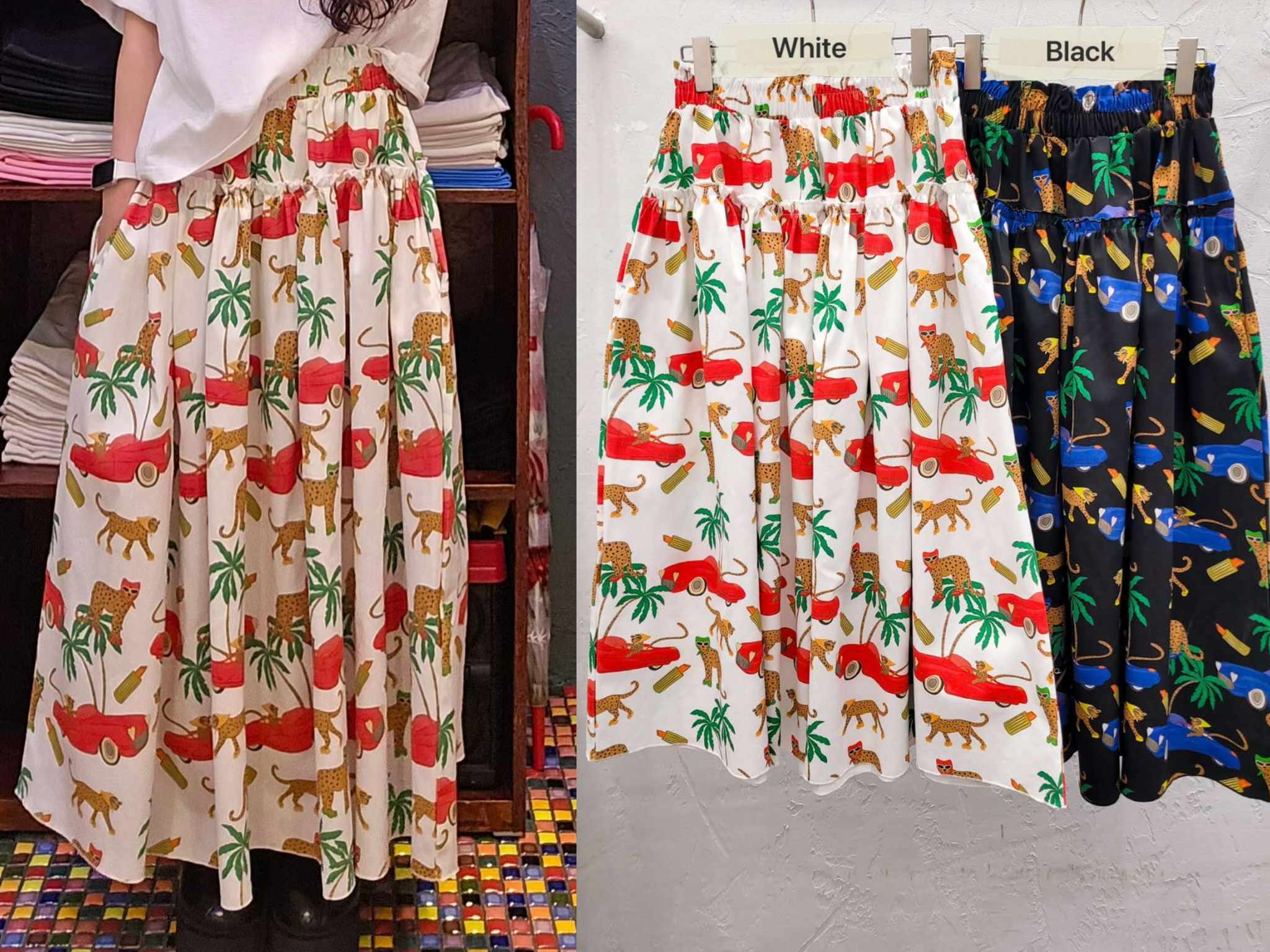 LC19 / LEOPARD IN HEADSCARF POCKET SKIRT