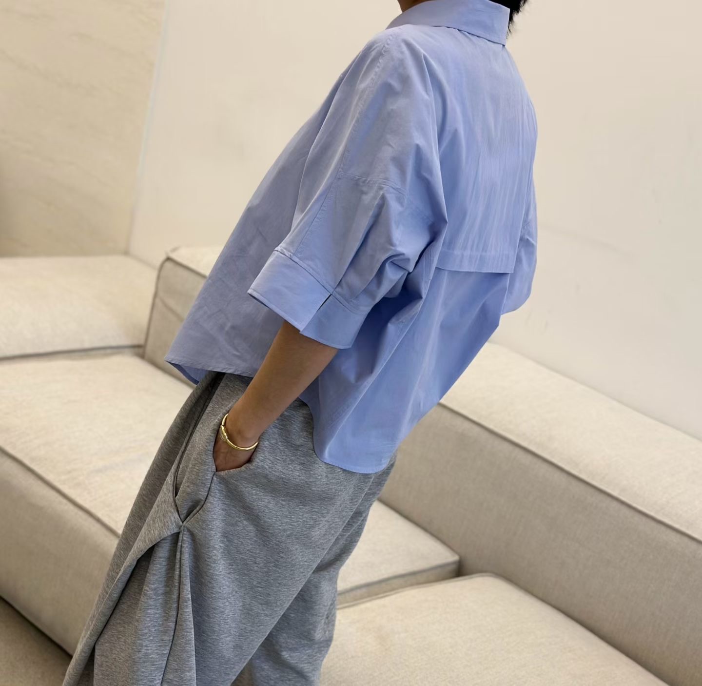 DM06 / FRONT BUTTON 3/4 SLEEVES SHIRT