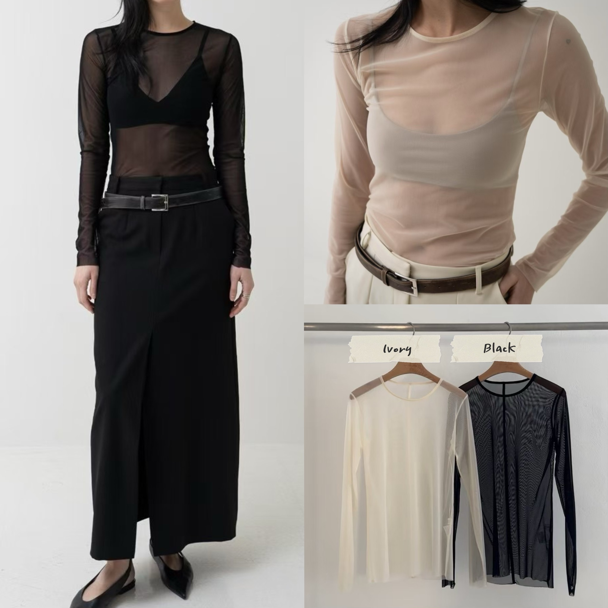 Sheer Layering Pullover Top (BY14)