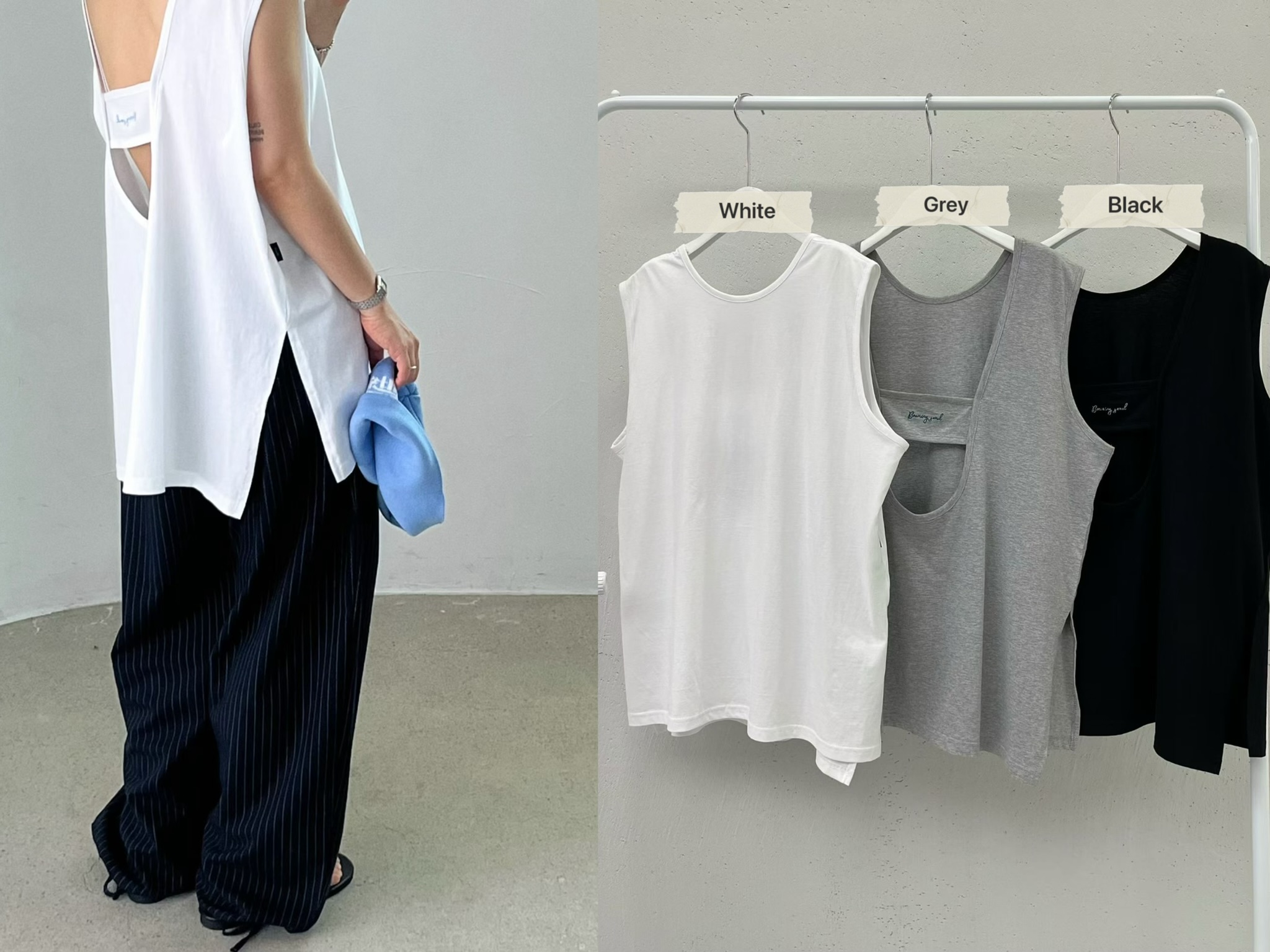 PG19 / OPEN LOW BACK TANK TOP