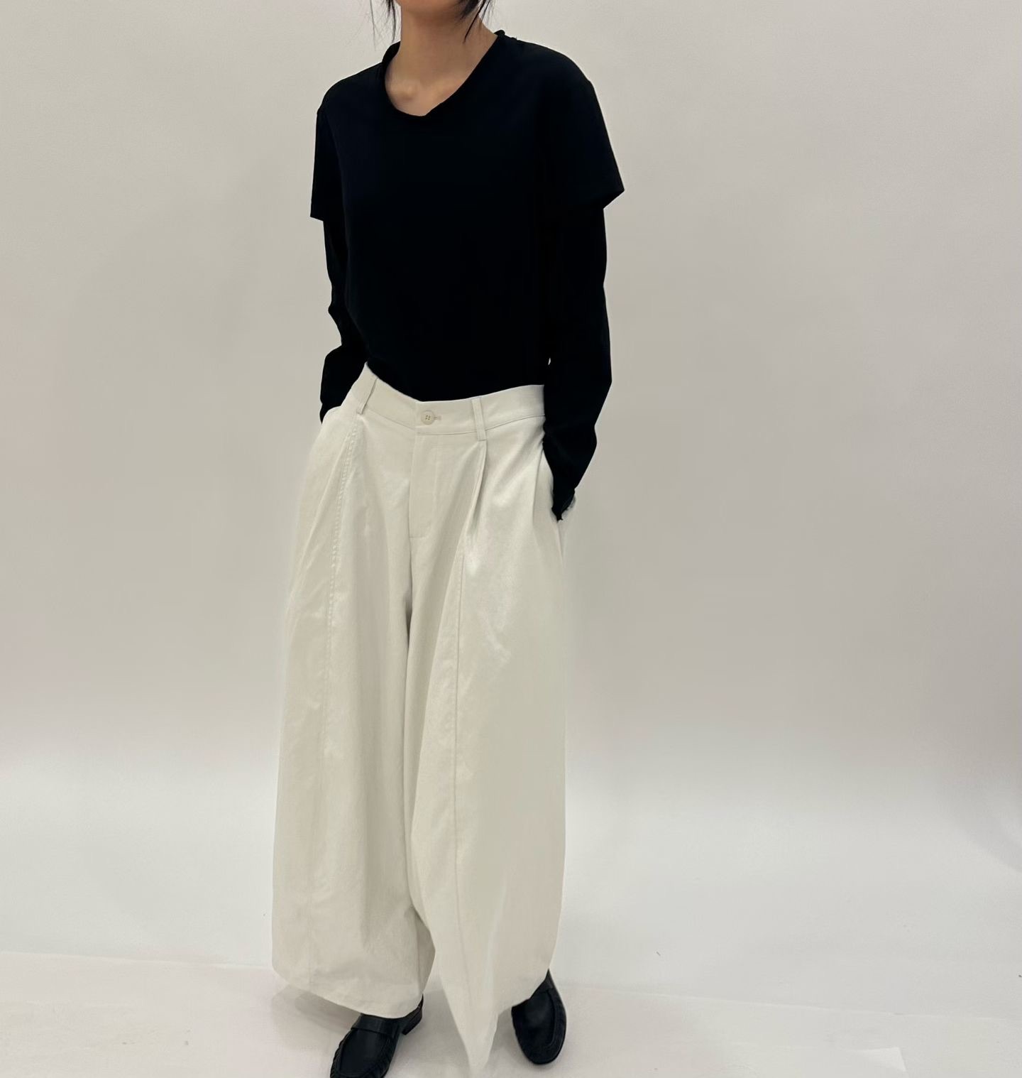 EY16 / ELASTIC WAISTBAND POCKET BAGGY PANTS