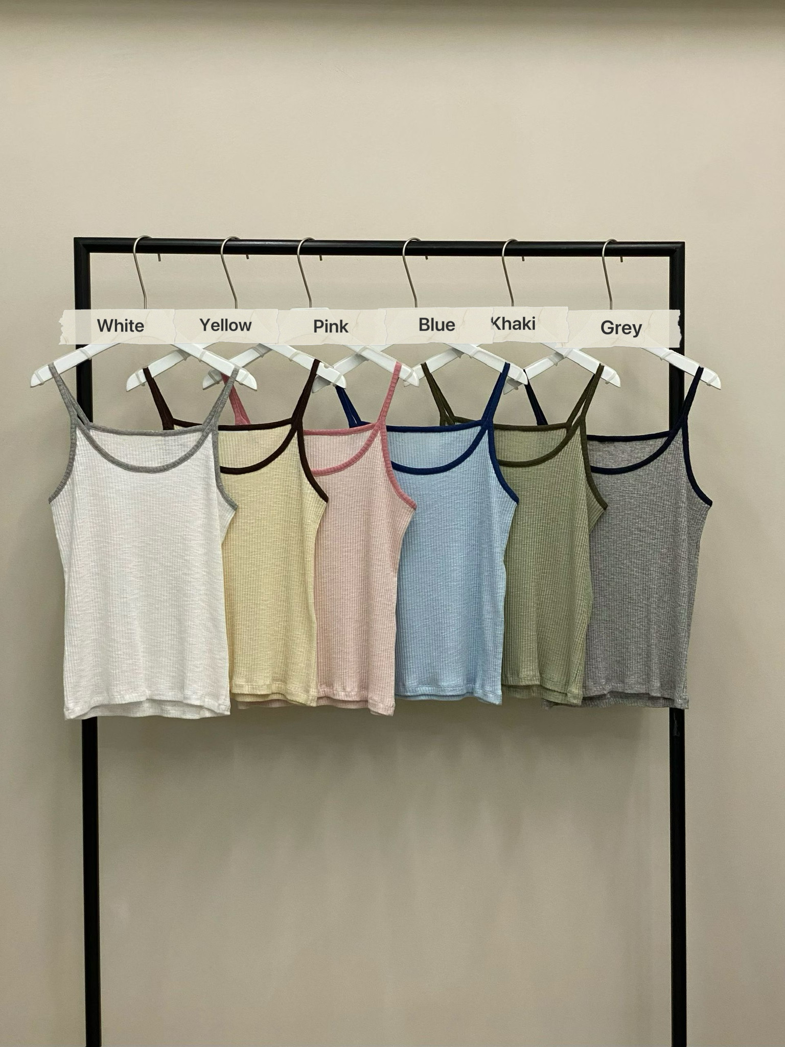 PG20 / CONTRAST TRIMMING RIBBED TANK TOP