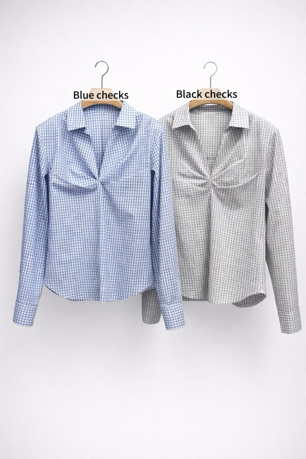 BY04 / V-NECKLINE FRONT RUCHING SHIRT