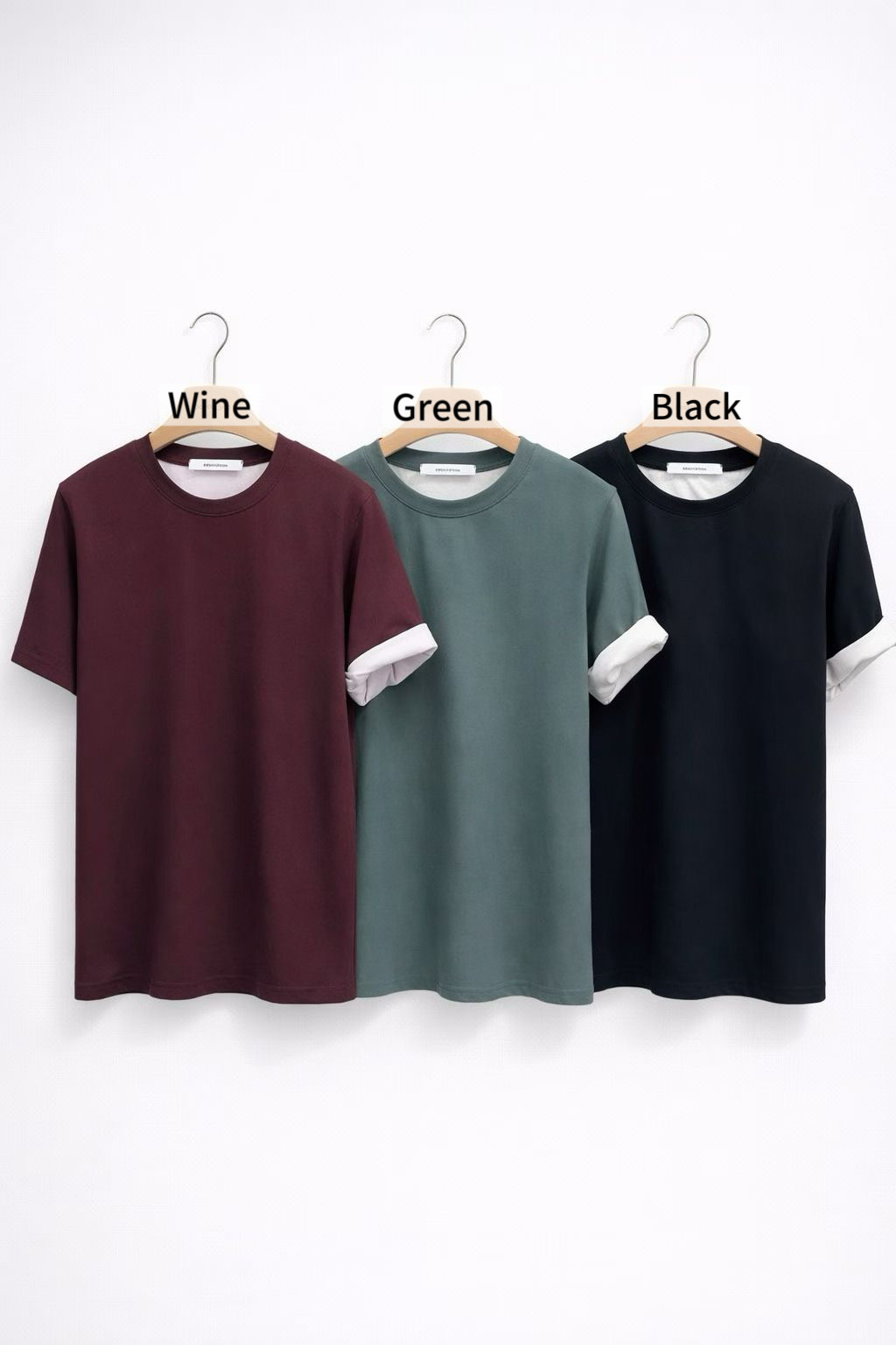 BY08 / CONTRAST TWO-TONE SLEEVES TEE