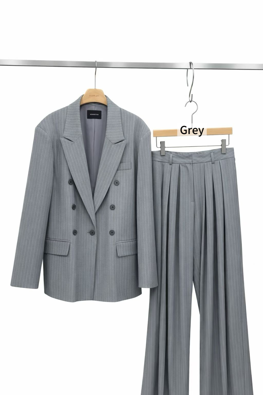 BY11 / PIN STRIPE WIDE LEGGED TROUSERS