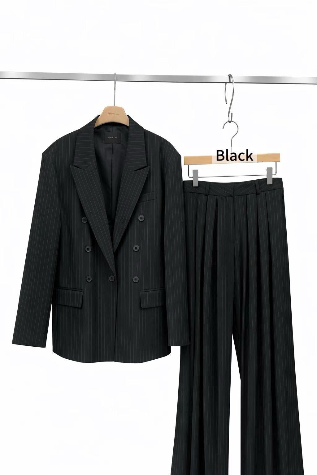 BY11 / PIN STRIPE WIDE LEGGED TROUSERS