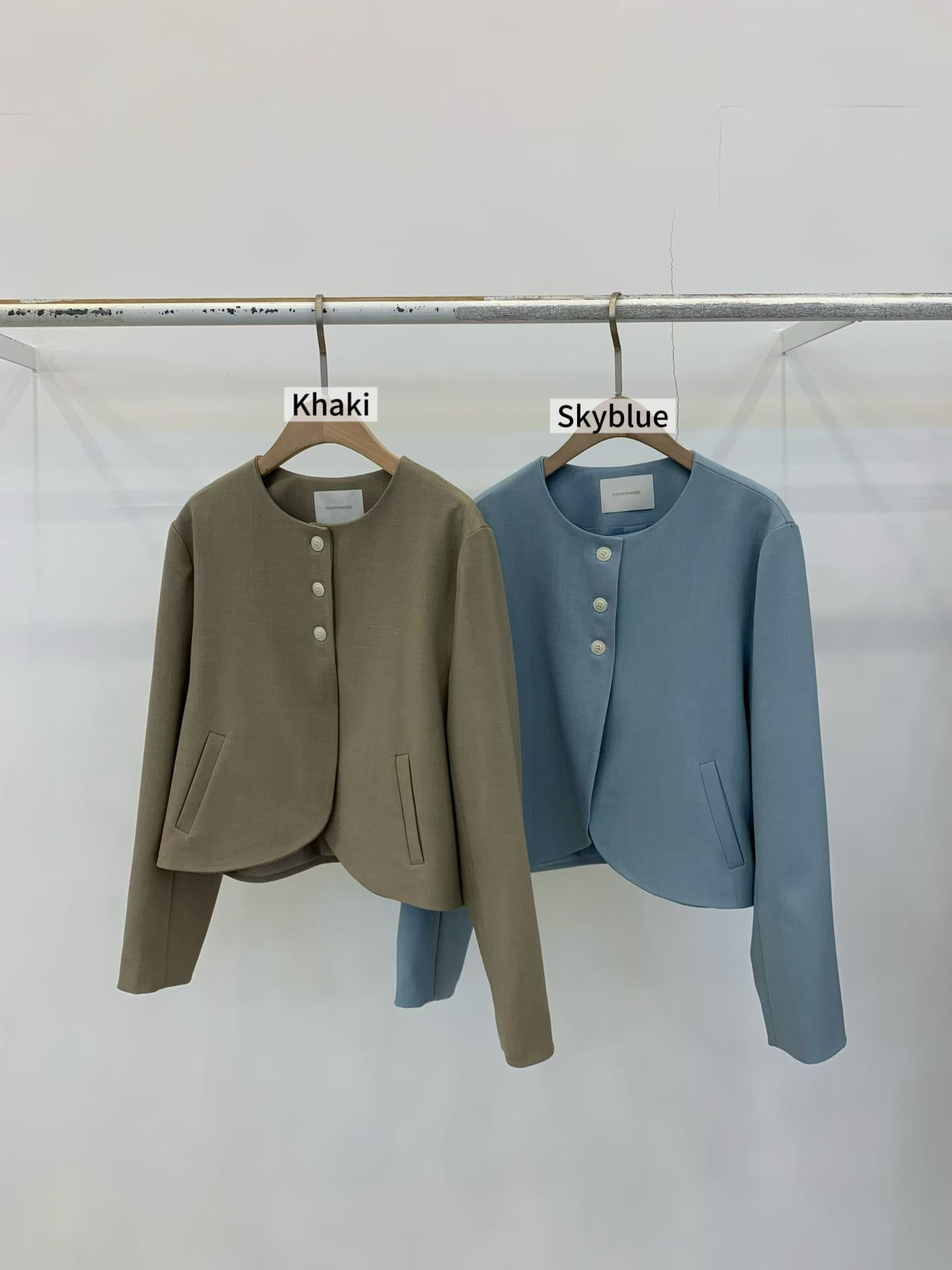 FP14 / FRONT BUTTON CURVED JACKET