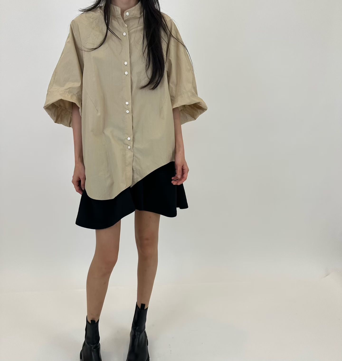 EY21 / BELL SLEEVES UNEVEN EHEM SHIRT