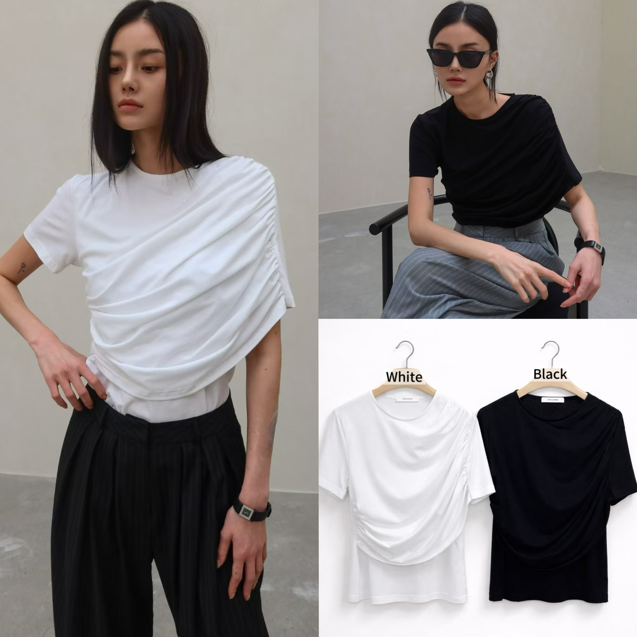 BY07 / RUCHING SHORT SLEEVES TEE