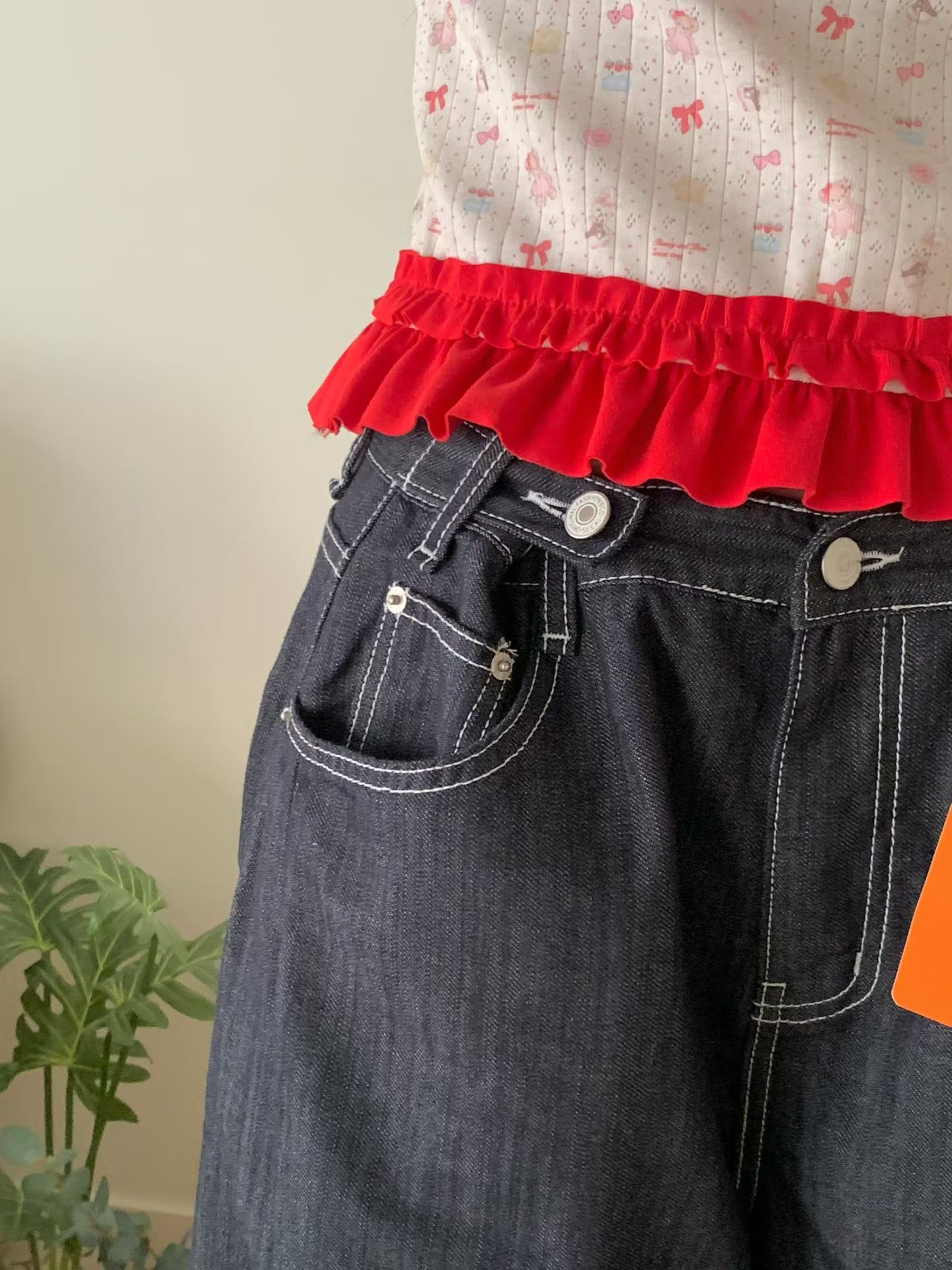 FG16 / ADJUSTABLE BUTTONS BAGGY JEANS