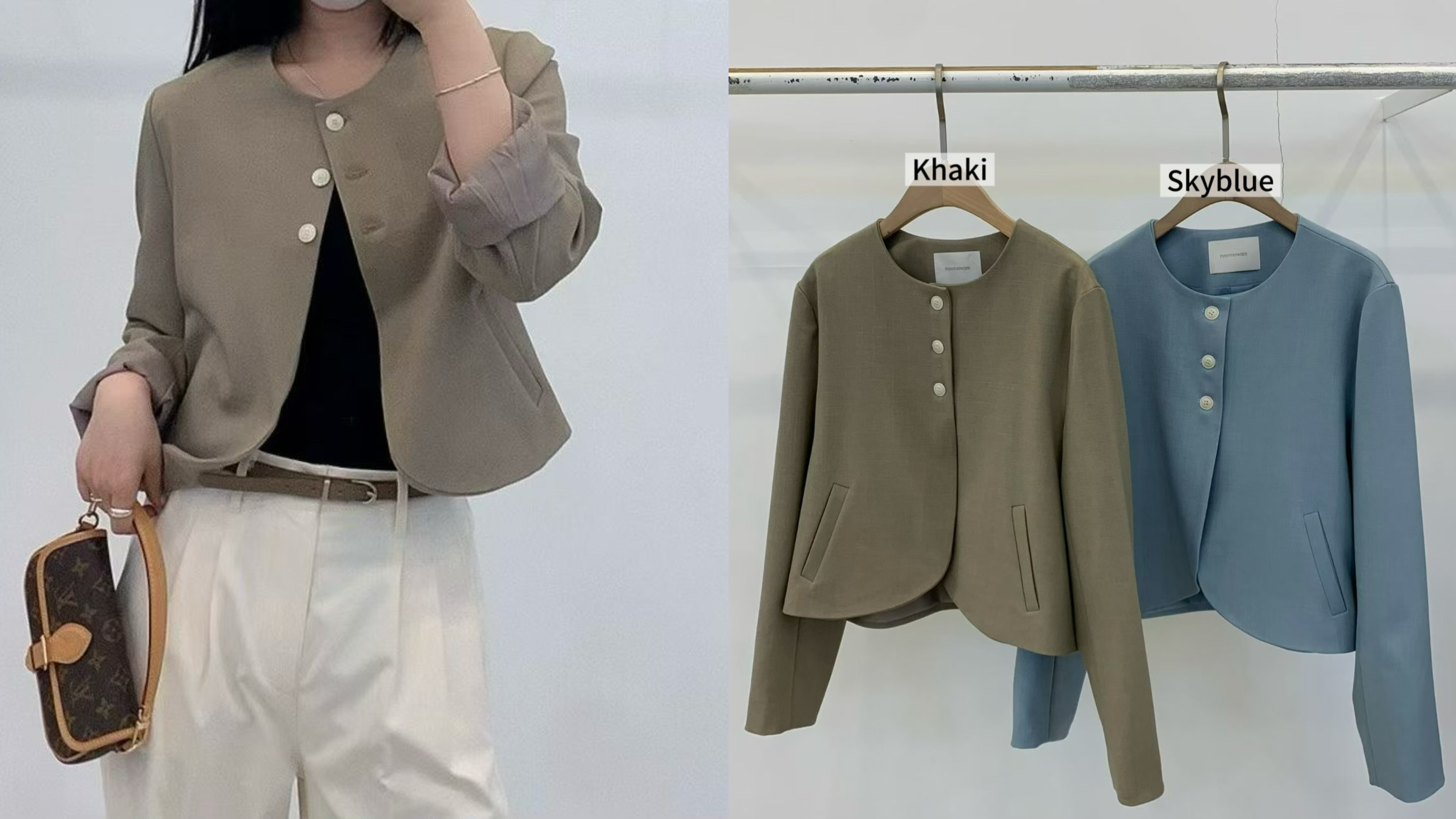 FP14 /  FRONT BUTTON CURVED JACKET