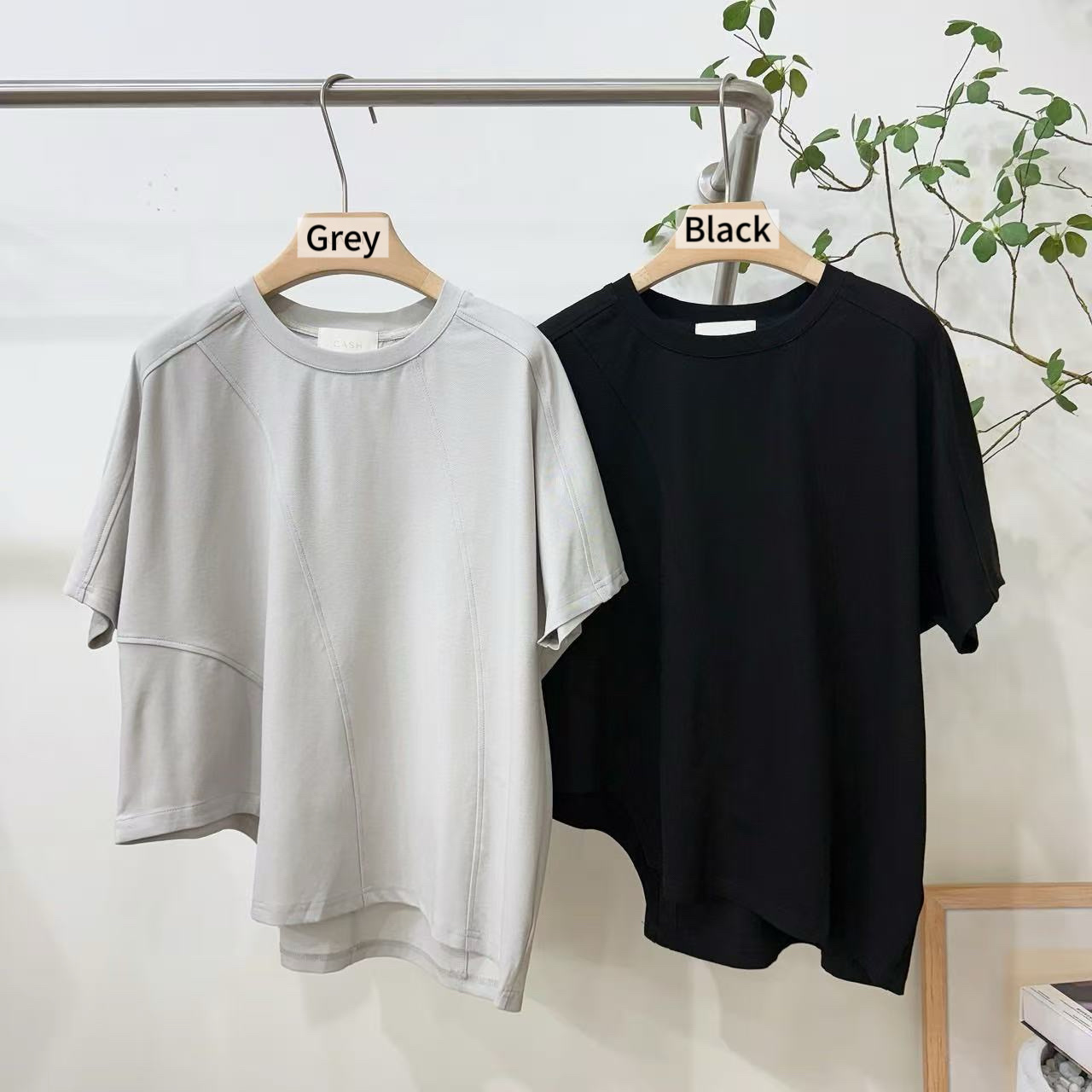 CS26 / ASYMMETRICAL HEM DROP SHOULDER TOP