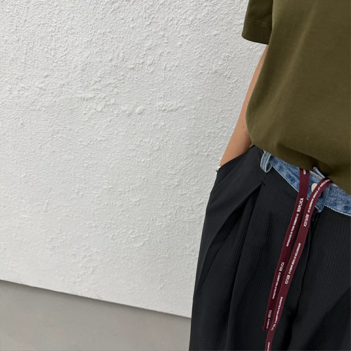 FG21 / CONTRAST DENIM BANDING TROUSERS