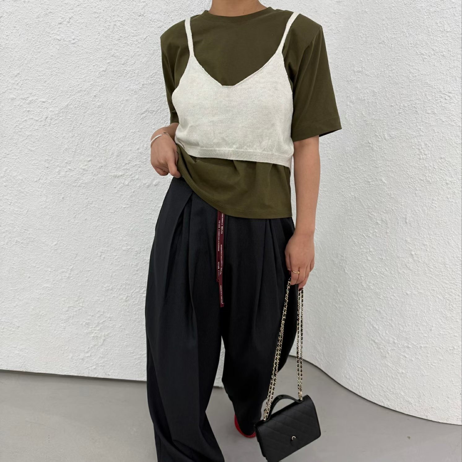 FG21 / CONTRAST DENIM BANDING TROUSERS