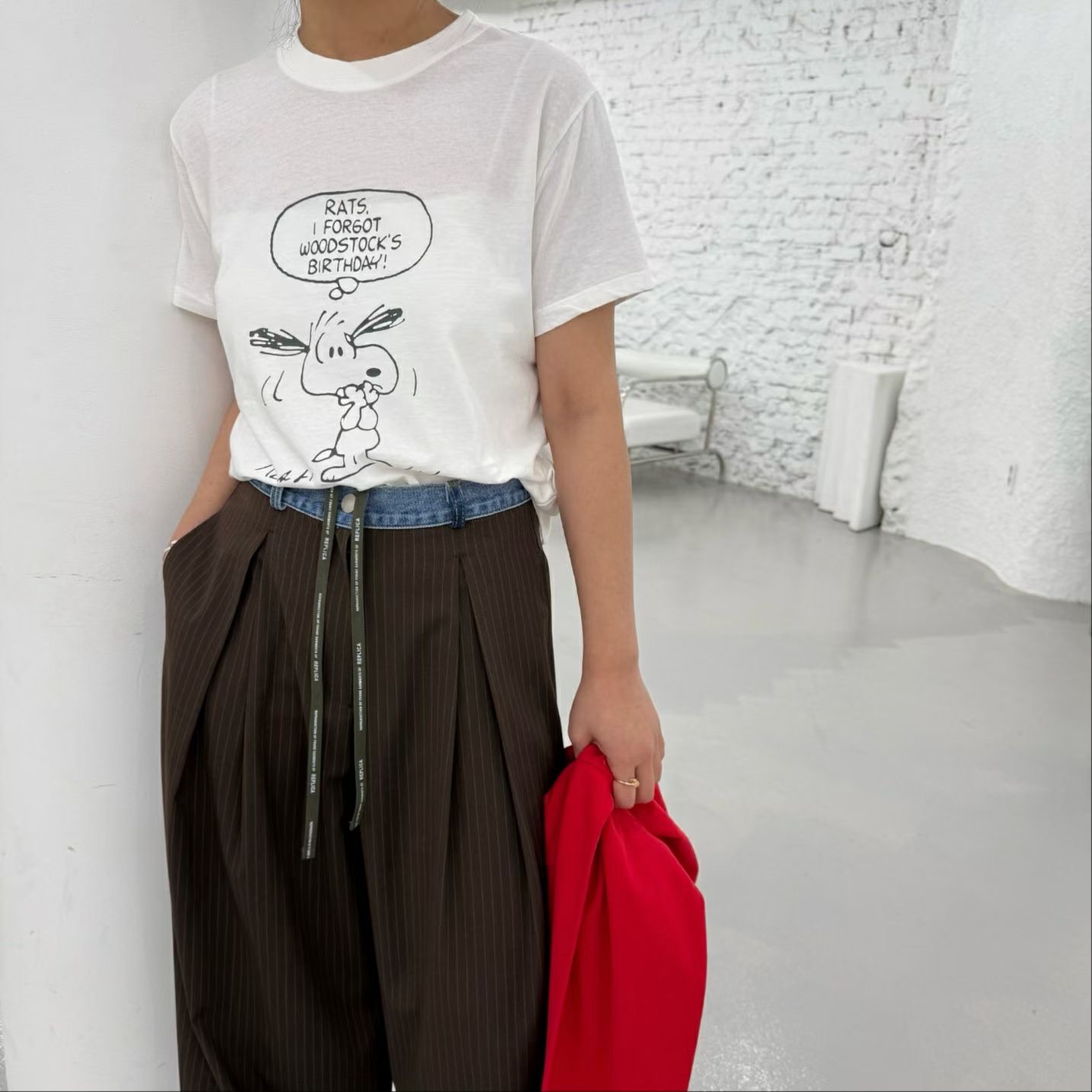 FG21 / CONTRAST DENIM BANDING TROUSERS