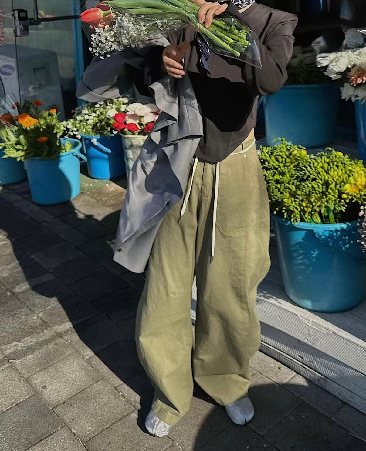 FG22 / CONTRAST STRING POCKET PANTS