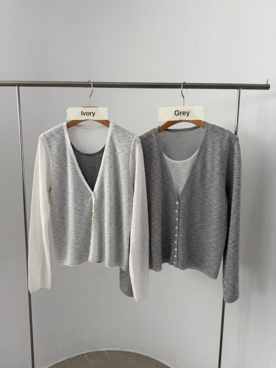 FG19 / LAYERED CARDIGAN SET