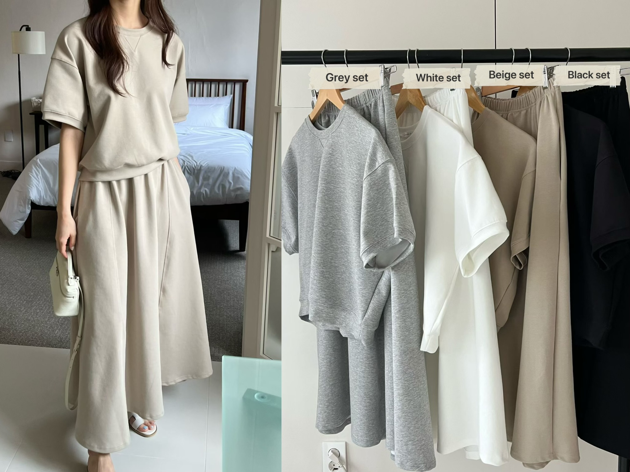 FG26 / SHORT SLEEVES PULLOVER WITH POCKET SKIRT SET