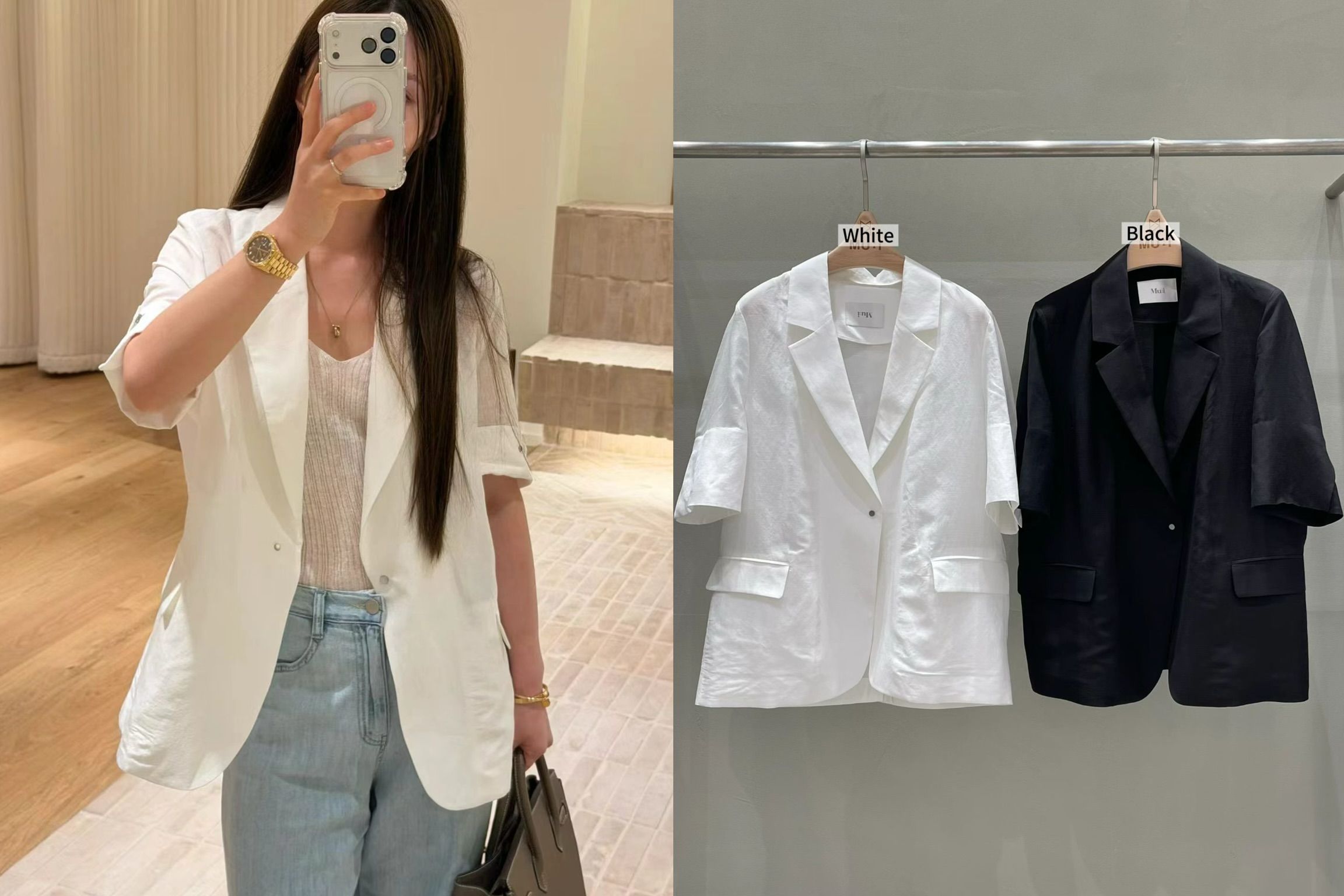 MU22 / PREMIUM LINEN POCKET BLAZER