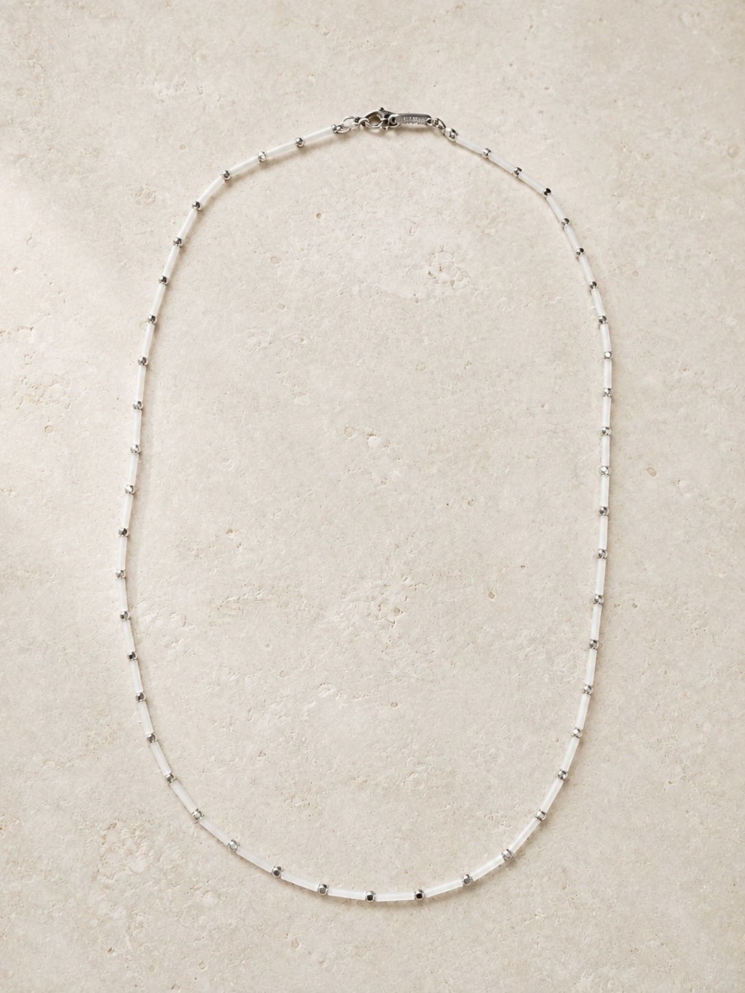 NNK01 / SILVER BEAD/TUBE BEADS NECKLACE