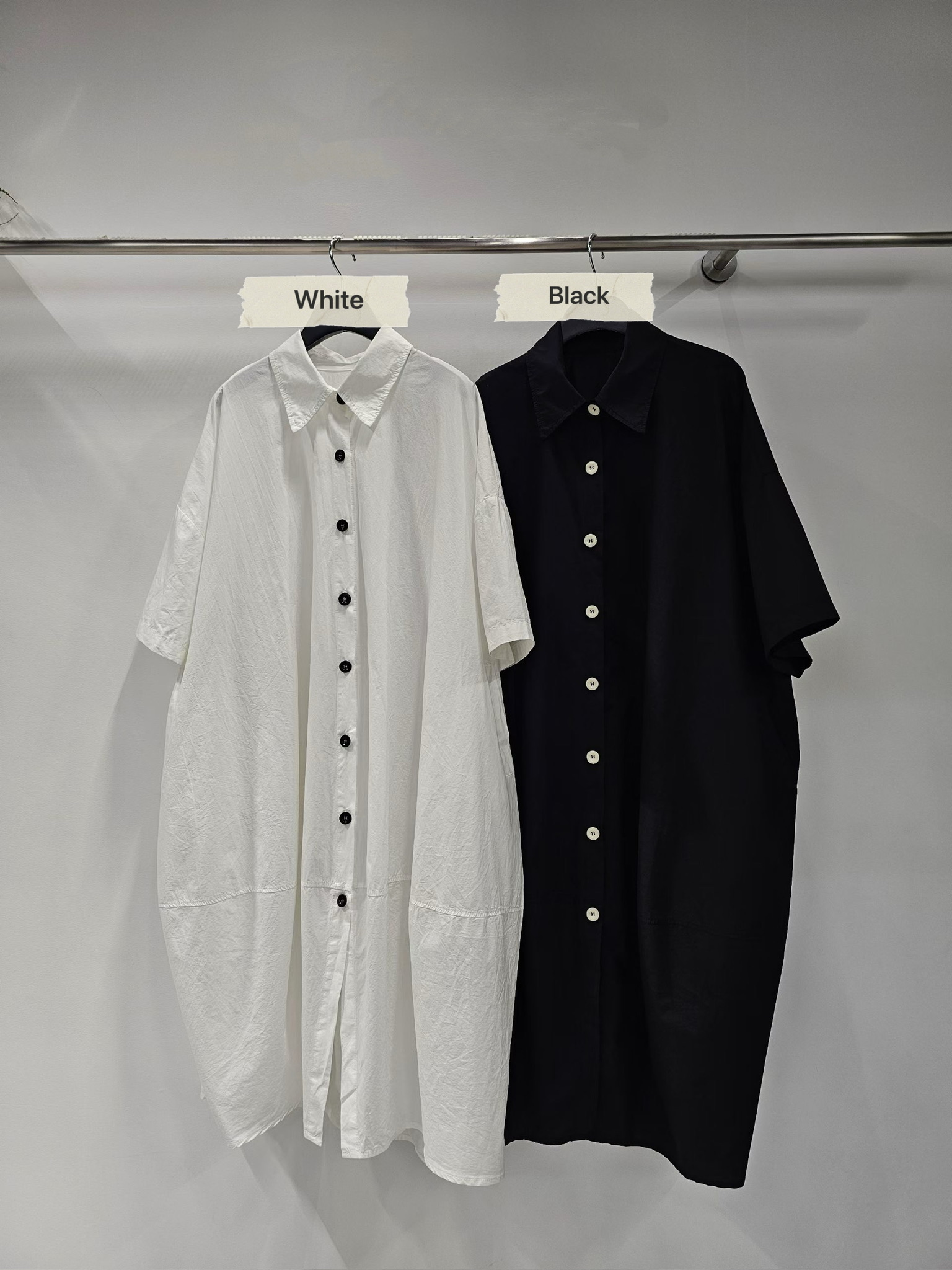 YY25 / CONTRAST BUTTON POCKET SHIRT DRESS