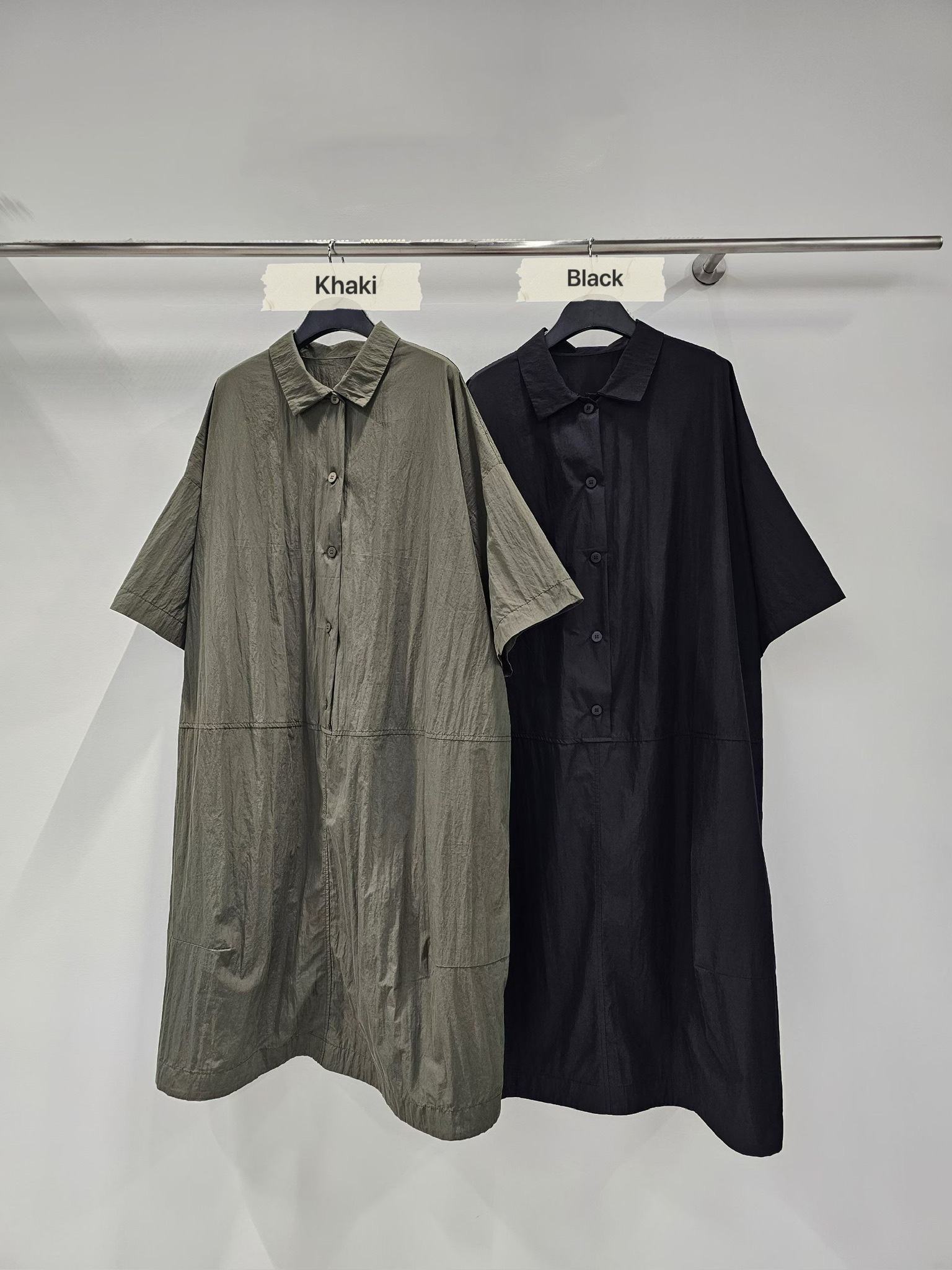 YY24 / BUTTON FRONT POCKET SHIRT DRESS