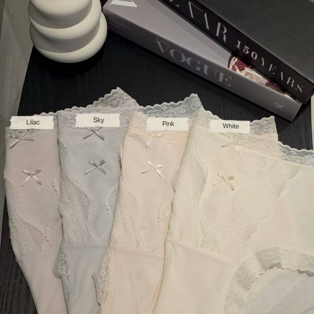 FU03 / INDIVIDUAL FINE LACE DOUBLE RIBBON PANTY
