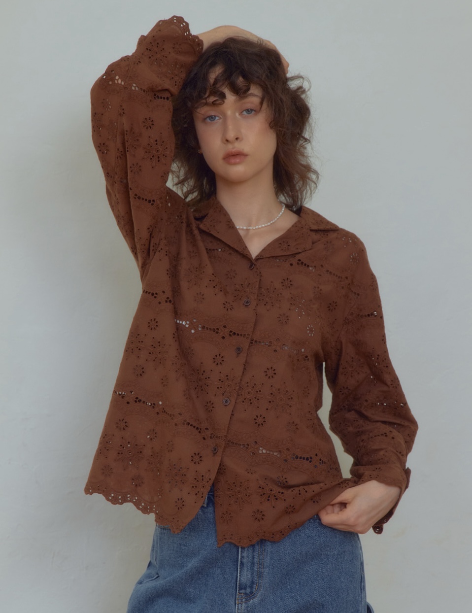 DD01 / Rosalie Lace Open Collar Shirt