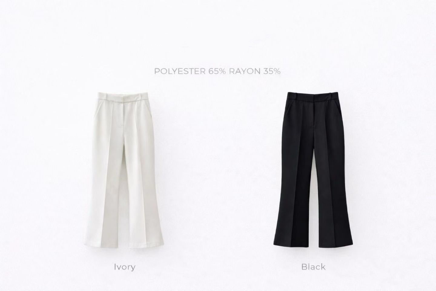 ME09 / Banded Waist Straight Flare Trousers