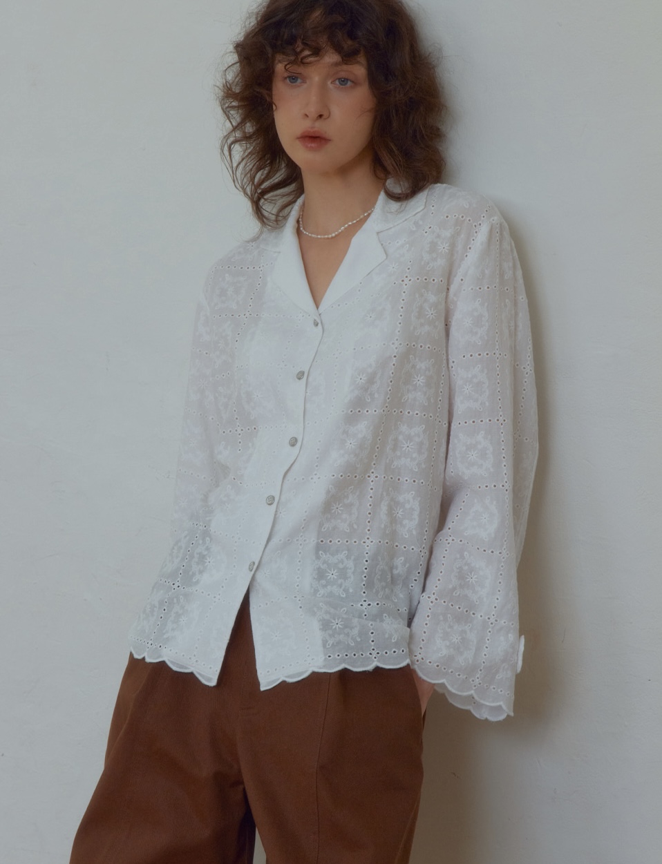 DD01 / Rosalie Lace Open Collar Shirt