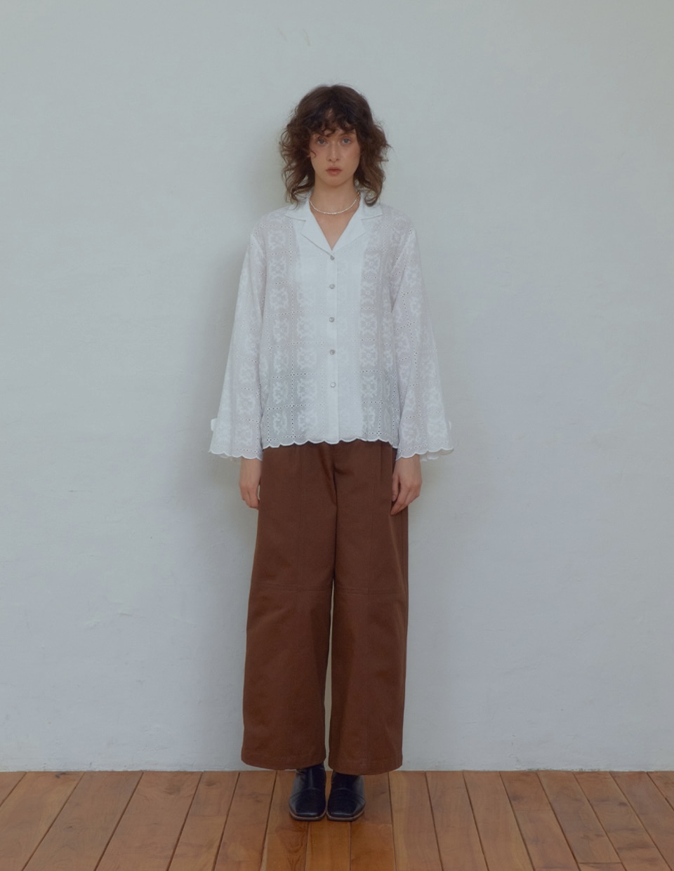 DD01 / Rosalie Lace Open Collar Shirt