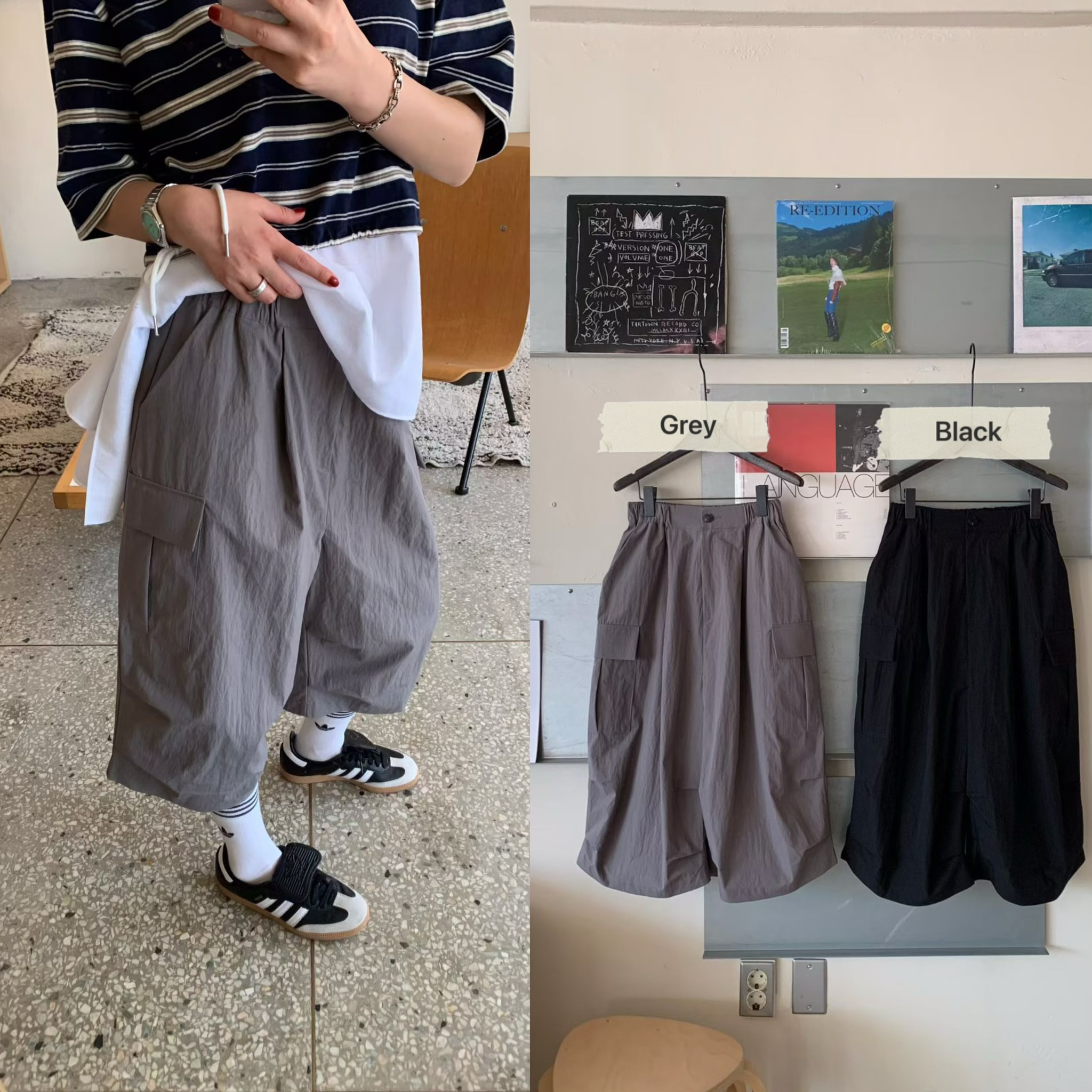 KS04 / RELAXED BALLOON FIT CARGO TROUSERS