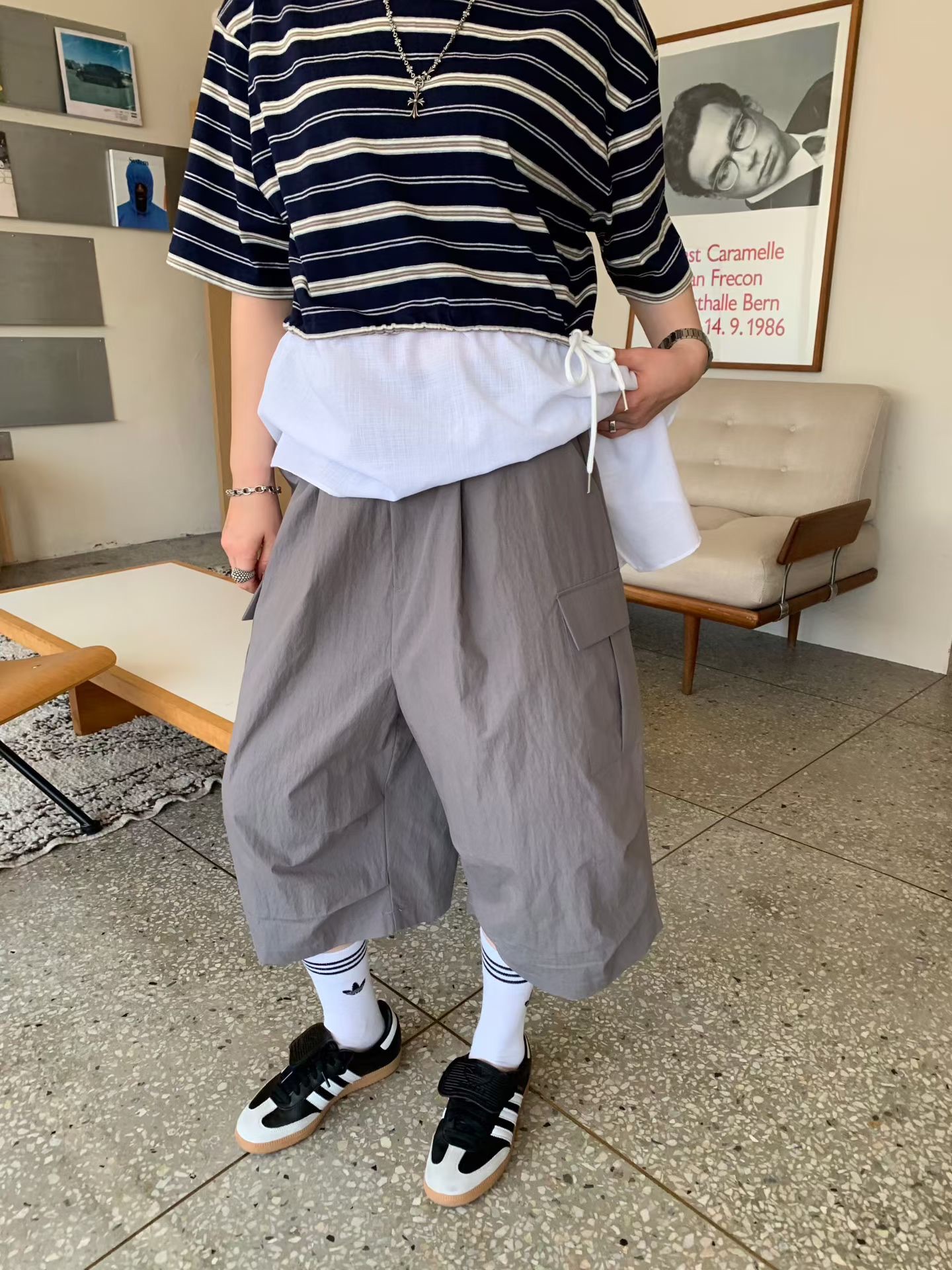 KS04 / RELAXED BALLOON FIT CARGO TROUSERS